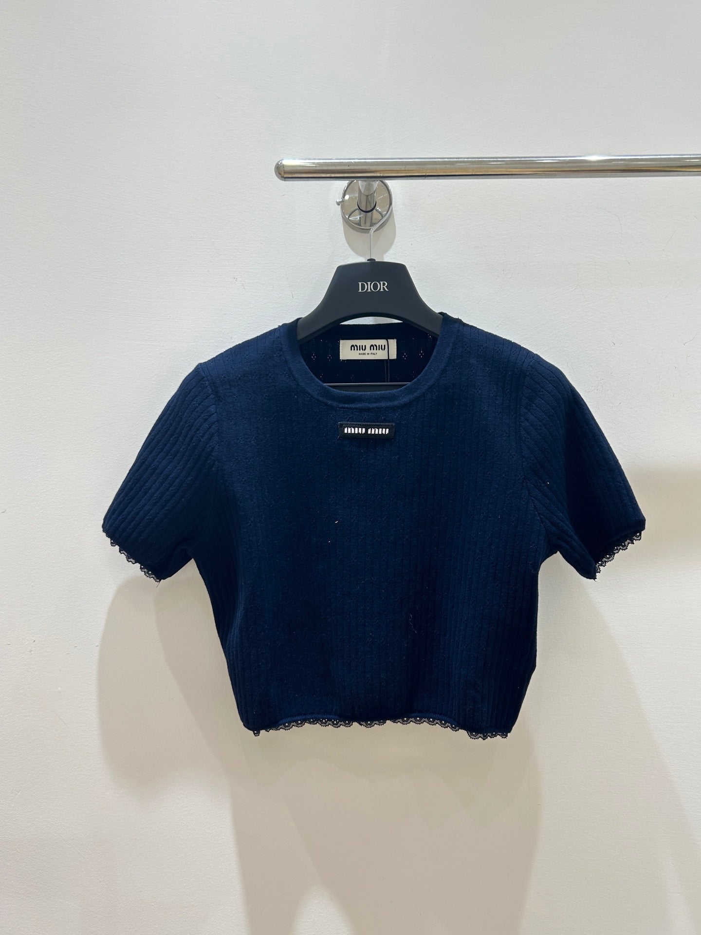 Miu Miu Short-sleeved Top in Cotton 221212
