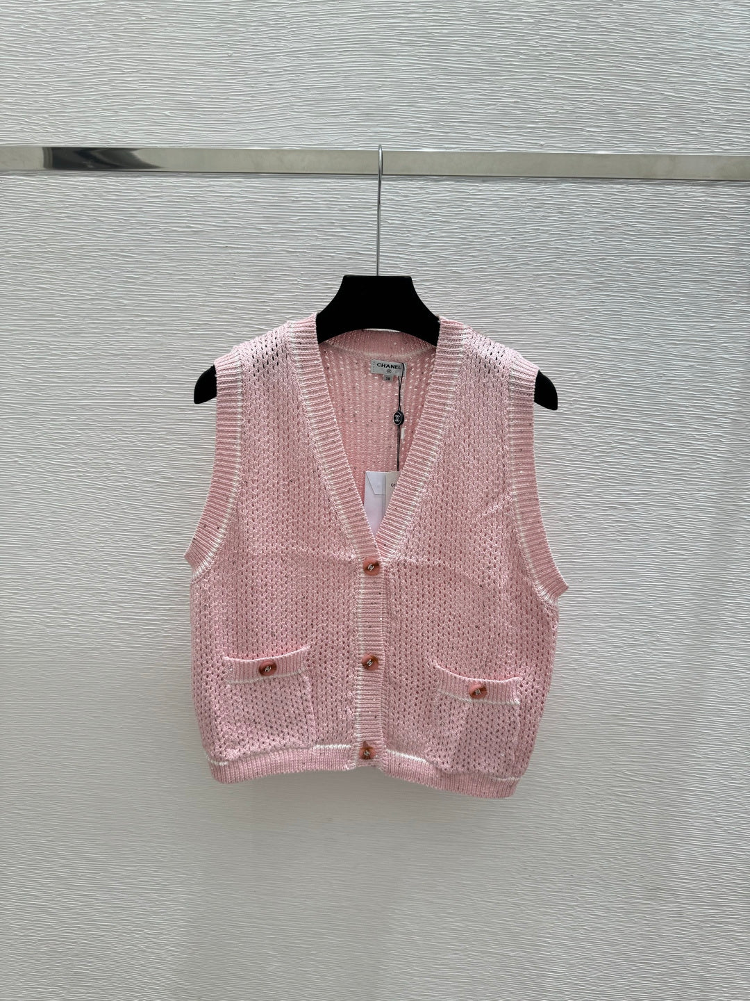 CC 2026 V-Neck Knitted Vest Cardigan Cotton 516750