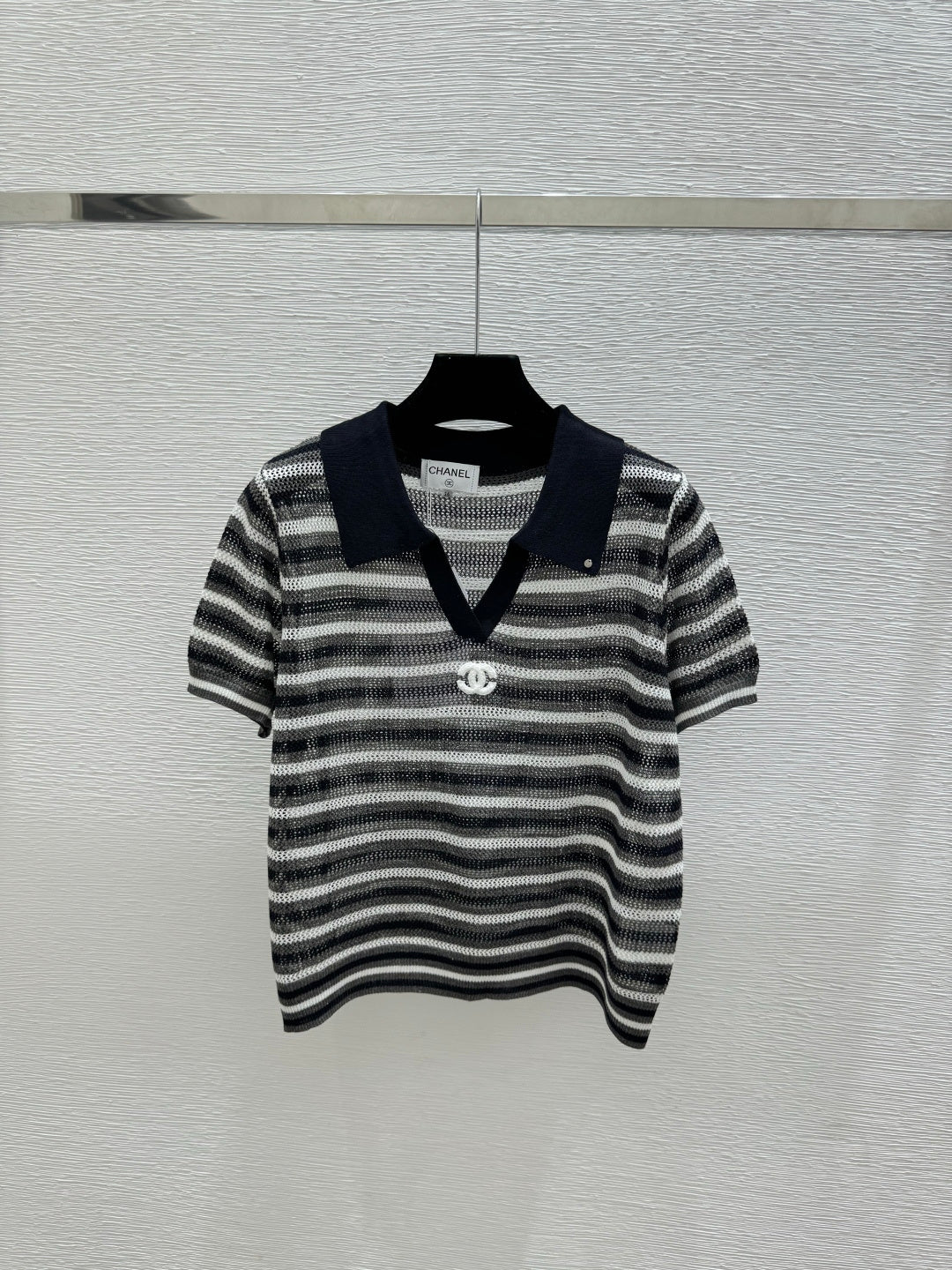 CC 2026 Striped Knitted Polo Shirt Wool  516777