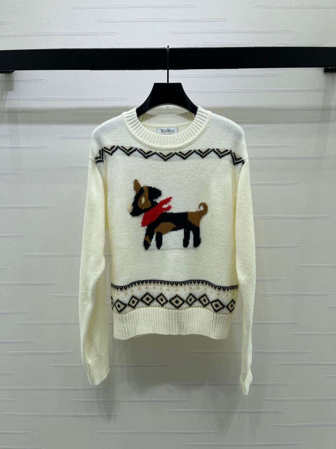 Max 26s Animal Print Knit Long Sleeve Wool 423845