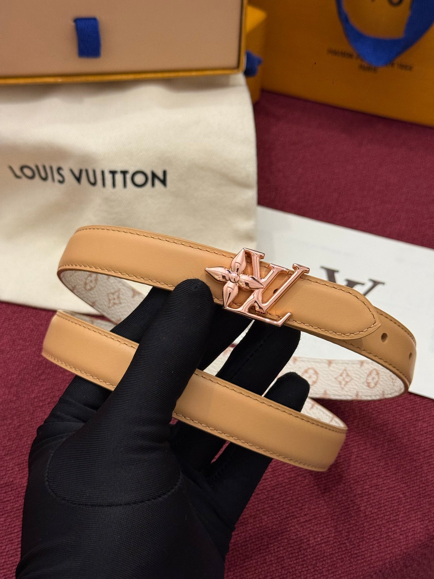 LV Bloom Reversible Belt 20mm Monogram Calfskin 215152