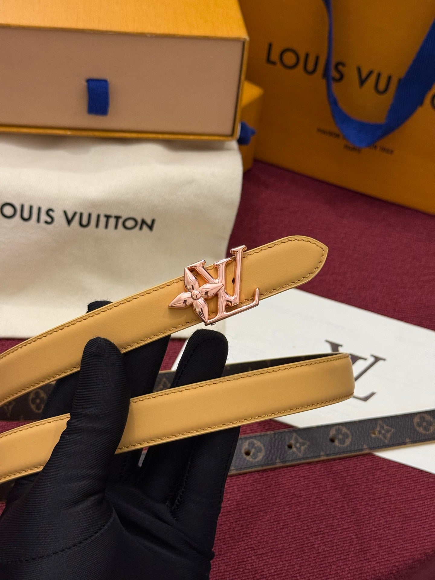 LV Bloom Reversible Belt 20mm Monogram Calfskin 215148