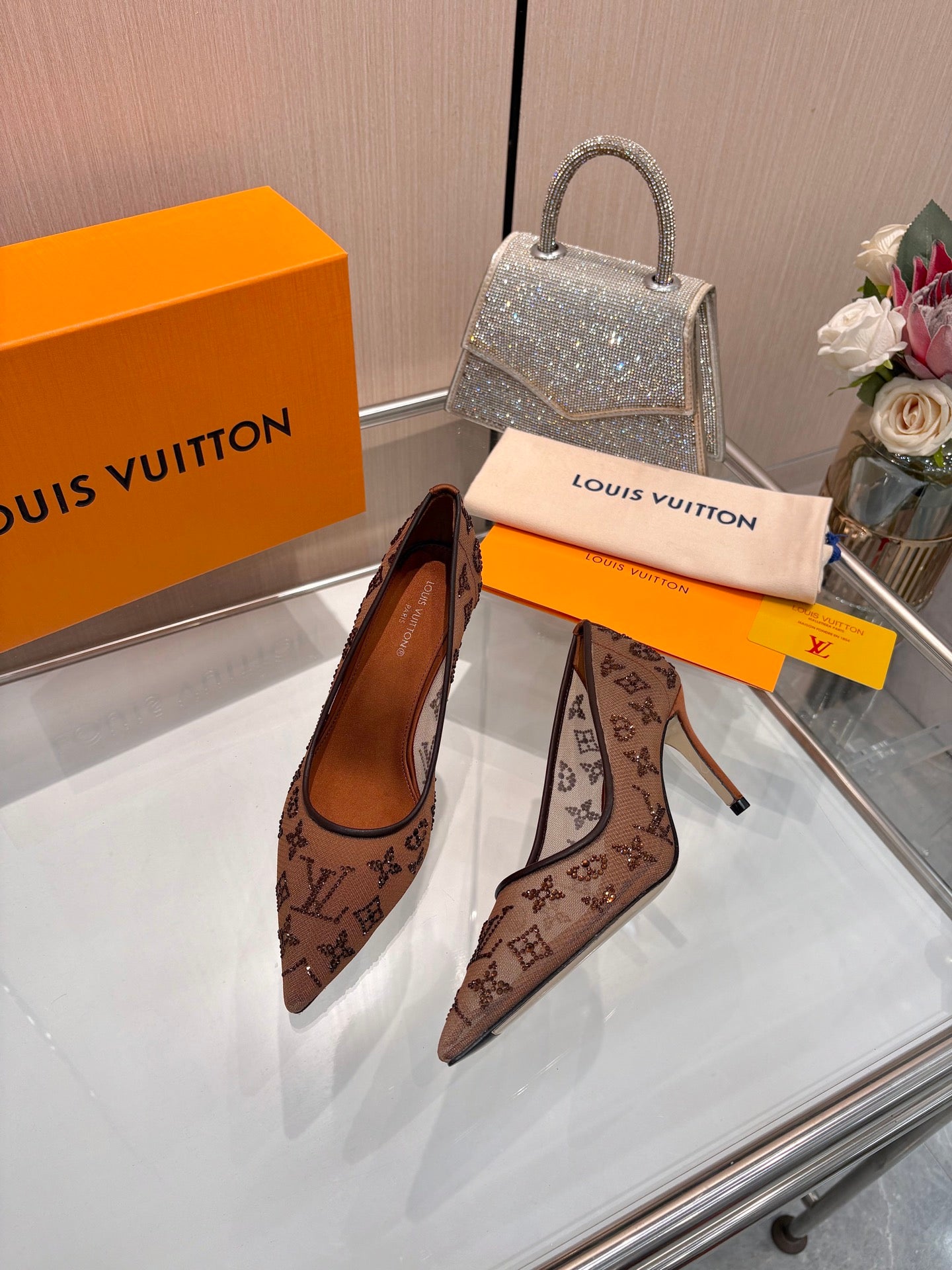 LV Gala 2026 Pumps Monogram Strass Mesh 6.5cm 140725