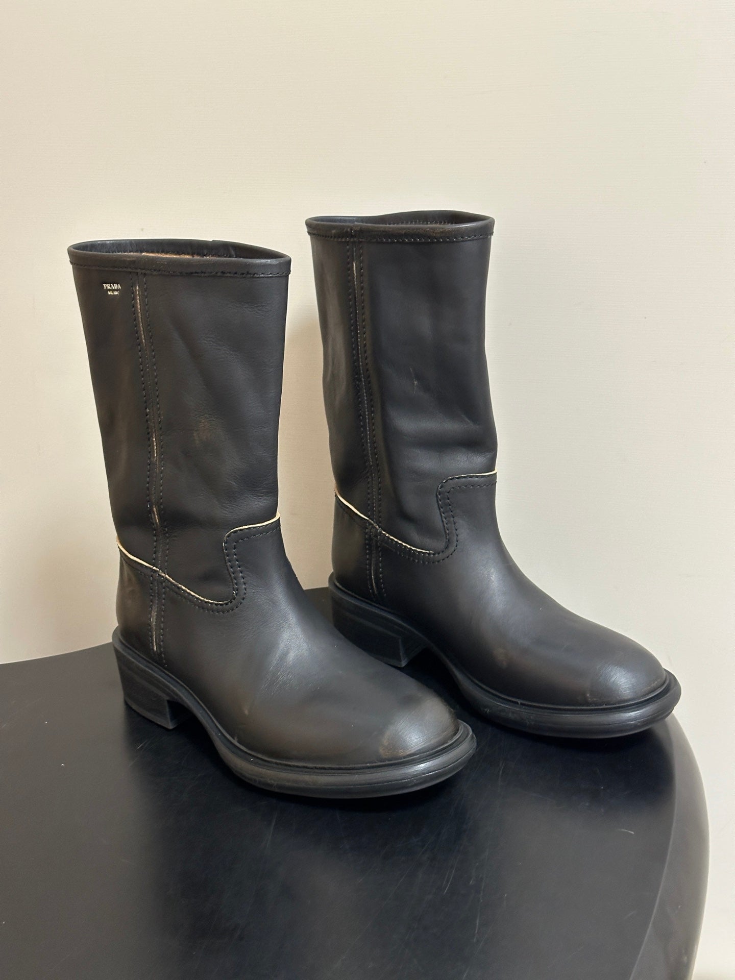 Prad S26 Deconstructed Ankle Boots Plain Smooth Leather 151276