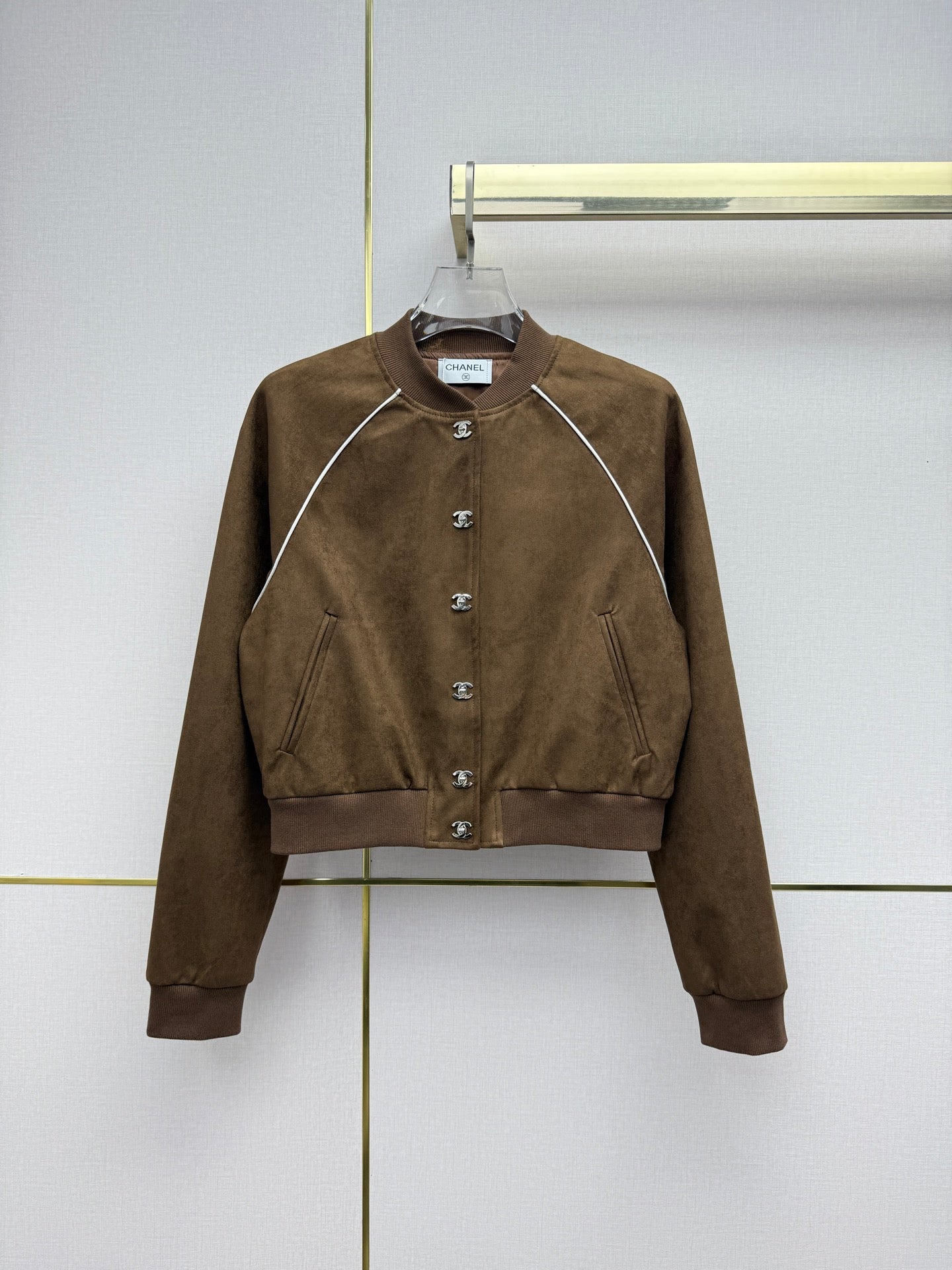 CC 26SS Jacket Double CC Gold Buttons Suede 437639