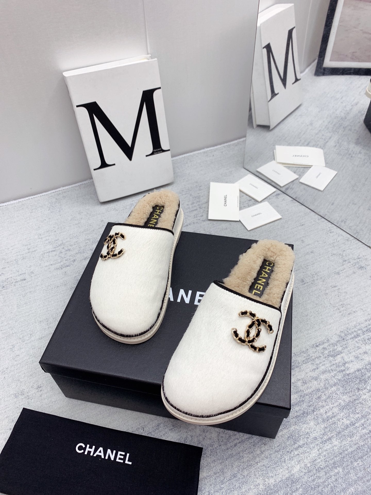 CC 26FW Shearling Mules Double Pony Hair 161799