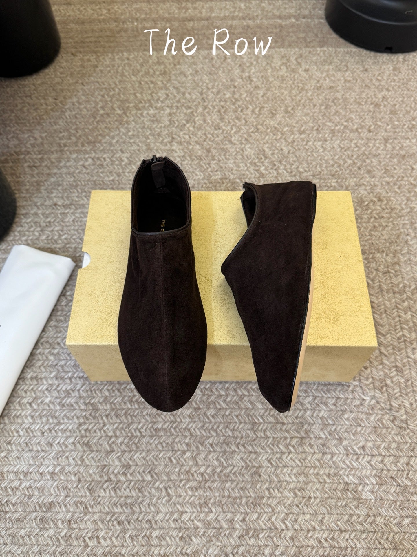 TR Canel Flat Boots Low-Cut Round-Toe Lambskin