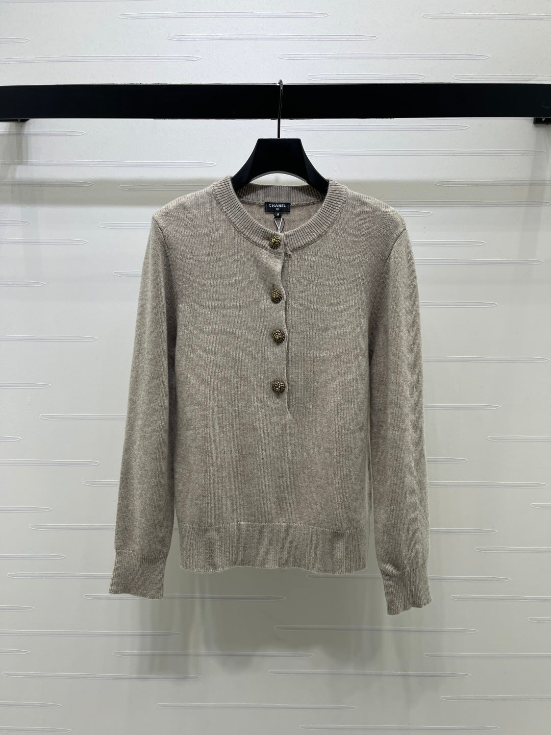 CC Button-Detail Knit Sweater Cachemire 439799