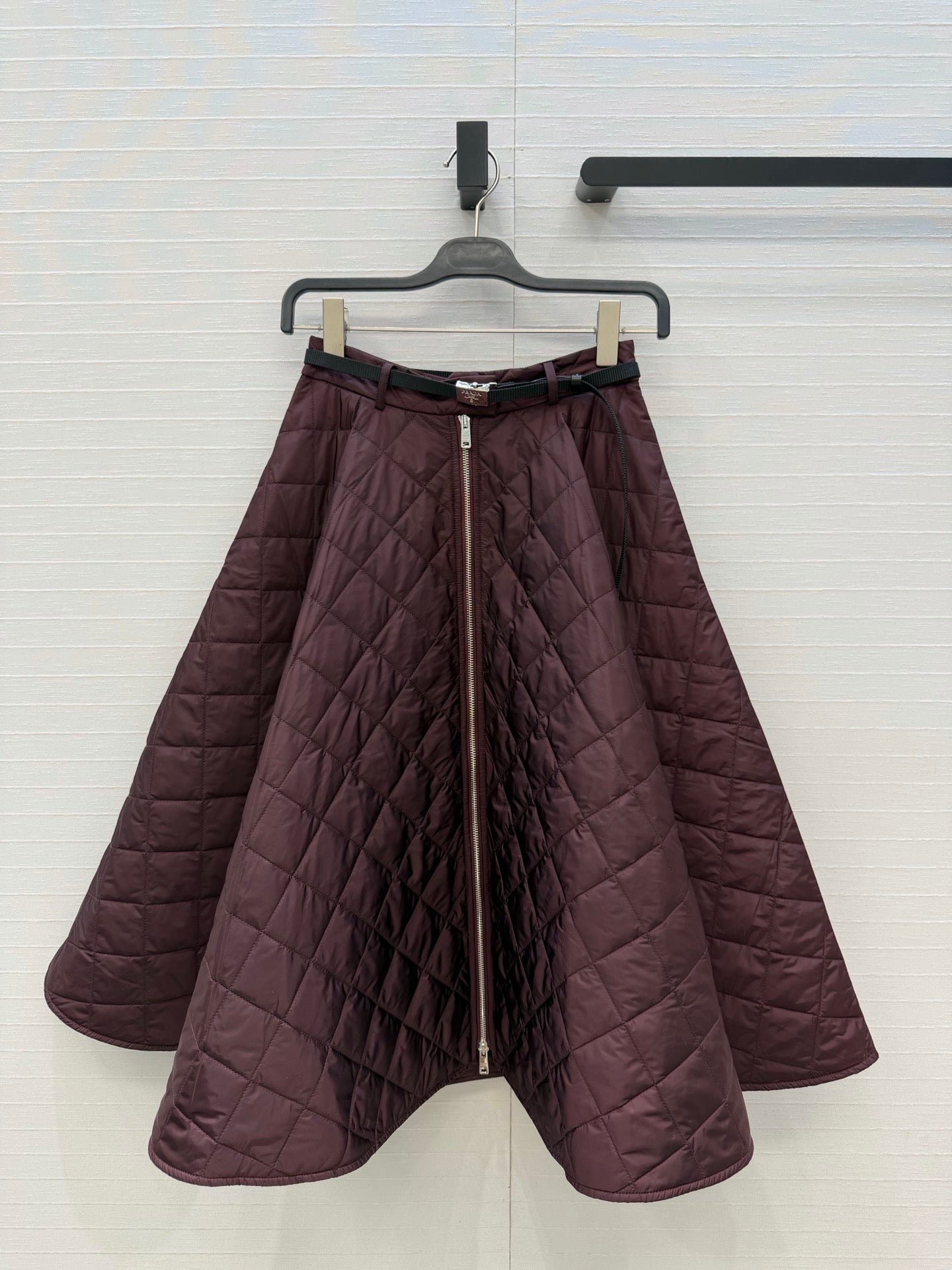 Prad Quilted A-Line Long Skirt Polyester 440522