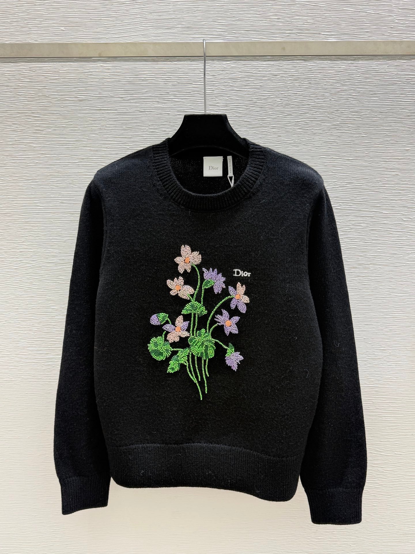 CD 26FW Floral Embroidered Crewneck Knit Sweater Wool 313328