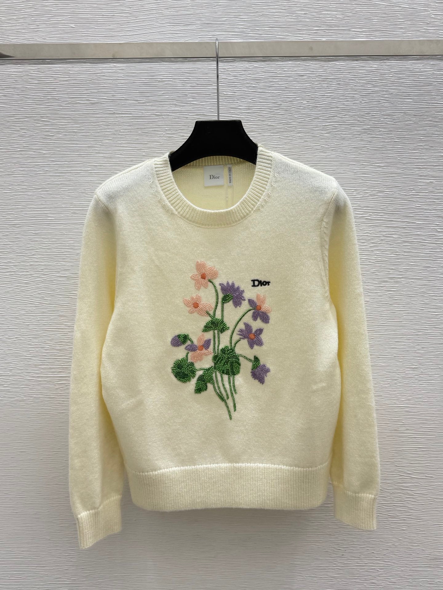 CD 26FW Floral Embroidered Crewneck Knit Sweater Wool 313328