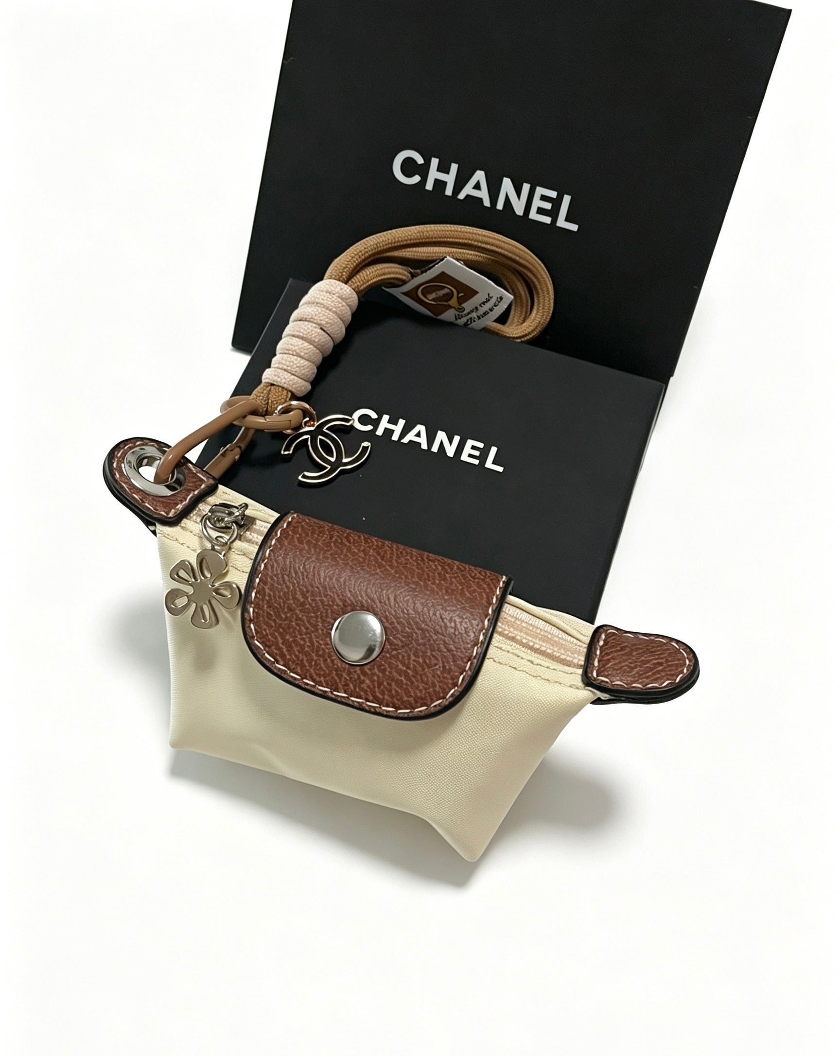CC Purple And Beige Bag Charm