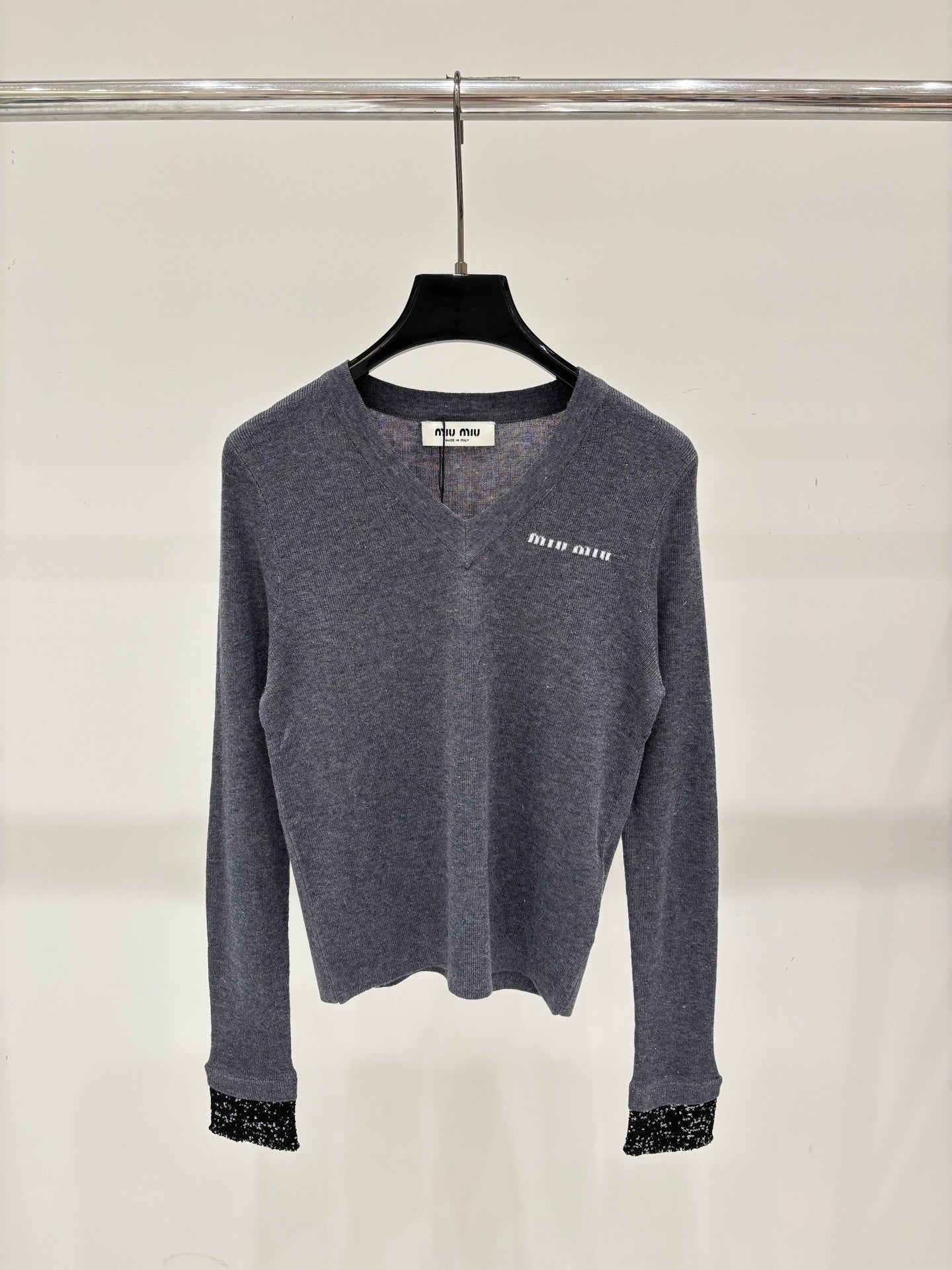 Miu 2026 Long-Sleeved V-neck Sweater Cashmere 431817