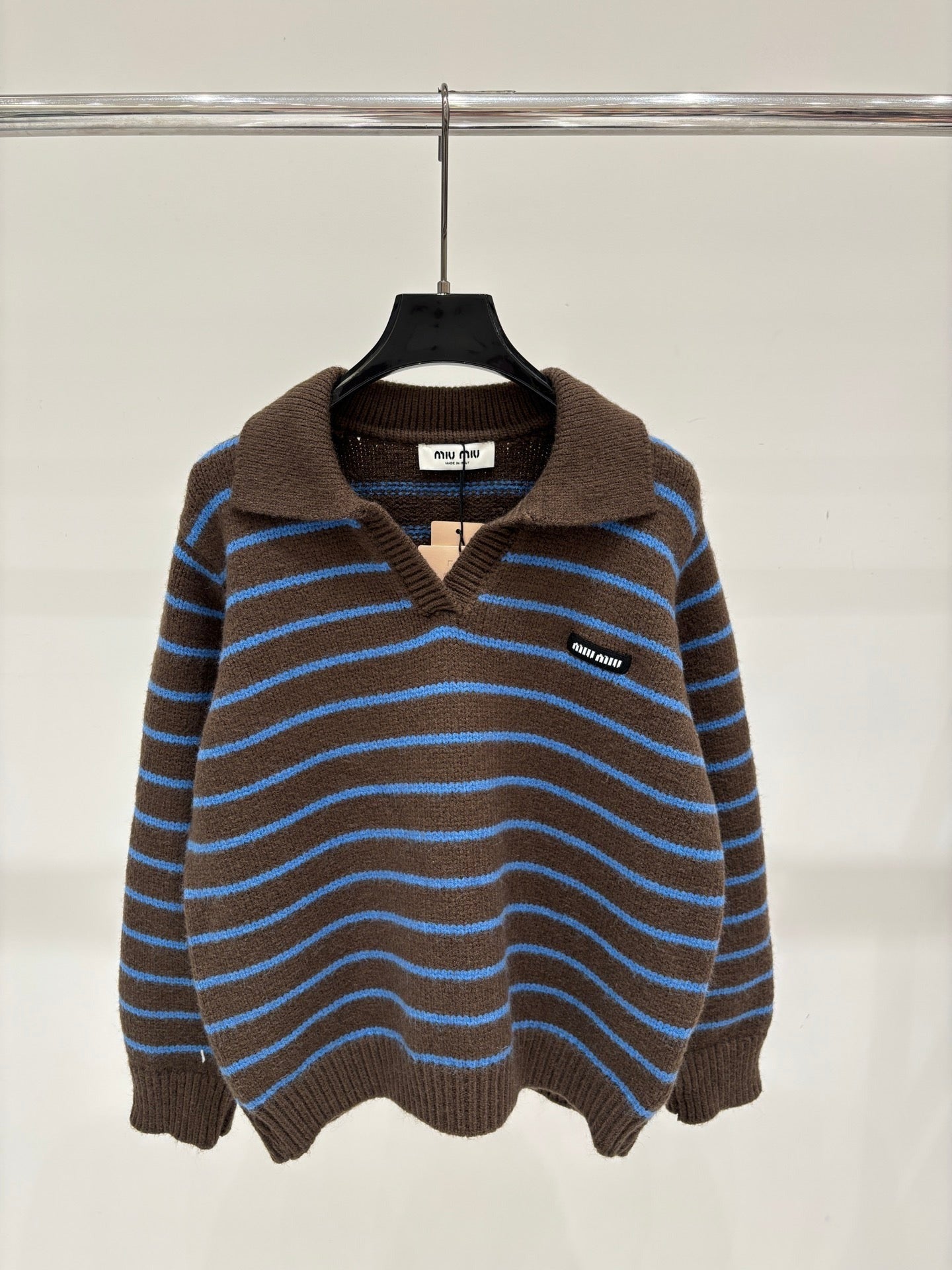 Miu 2026 Striped Polo Sweater Wool 431813