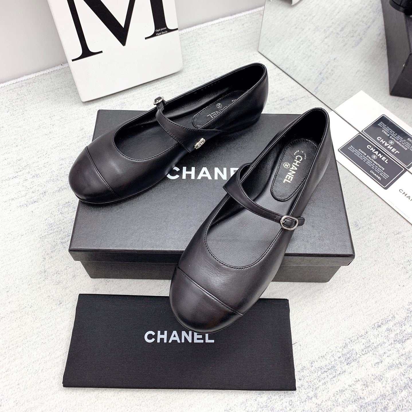 CC 2026 Logo Mary Jane Ballet Flats Leather 161750