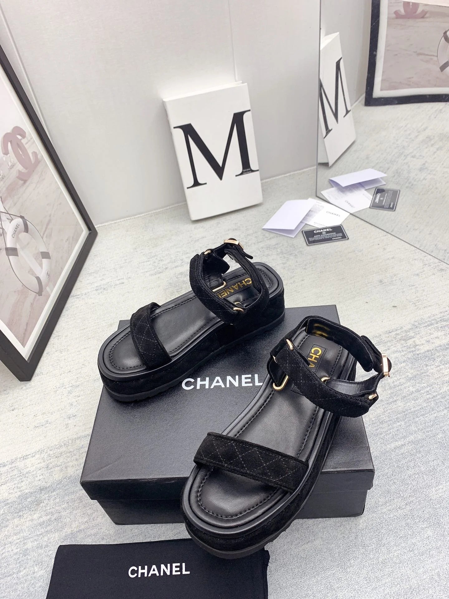 CC 26s Platform Sandals 5CM Quilted Lambskin 160082
