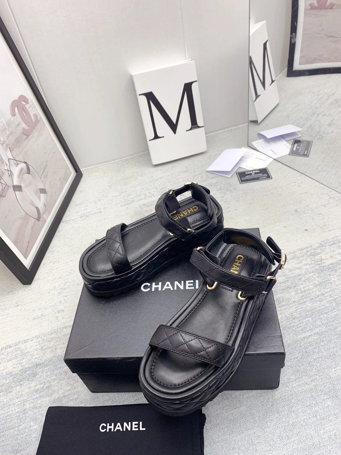 CC 26s Platform Sandals 5CM Quilted Lambskin 160082