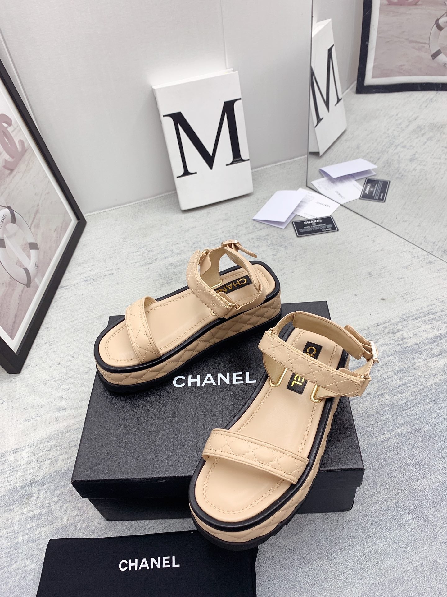 CC 26s Platform Sandals 5CM Quilted Lambskin 160082