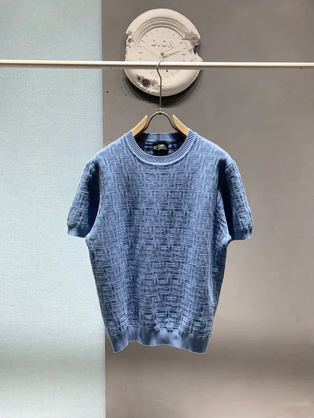 FF 2026 Men's Jacquard T-shirt Cotton Knit 801438