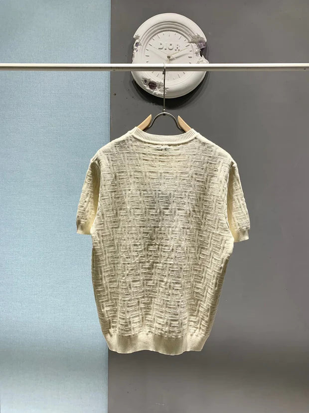 FF 2026 Men's Jacquard T-shirt Cotton Knit 801438
