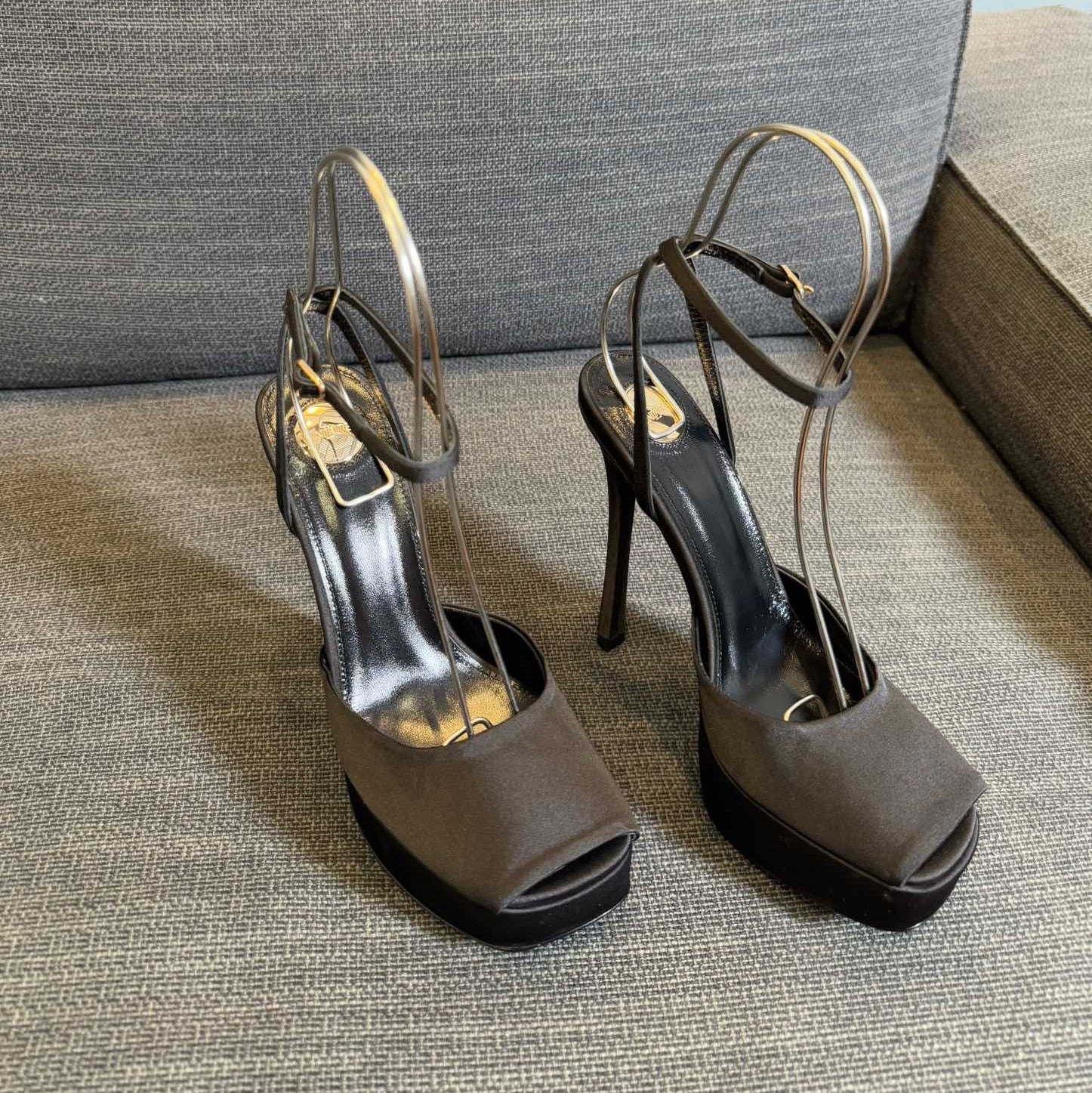 YSL 26S Platform Sandals 150 Mm Satin