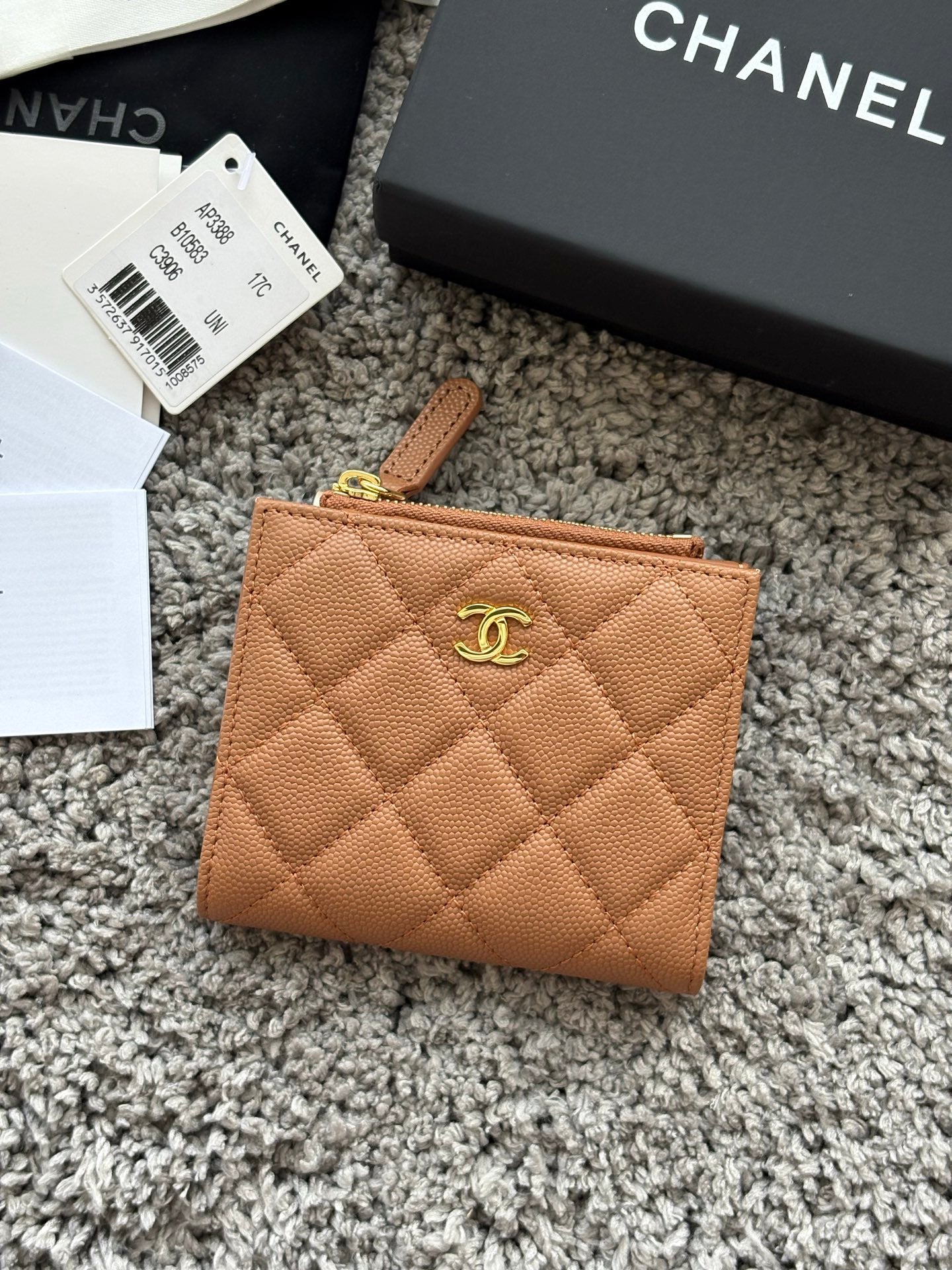 CC 2026 Double Zippered Short Wallet 11cm Leather 102531