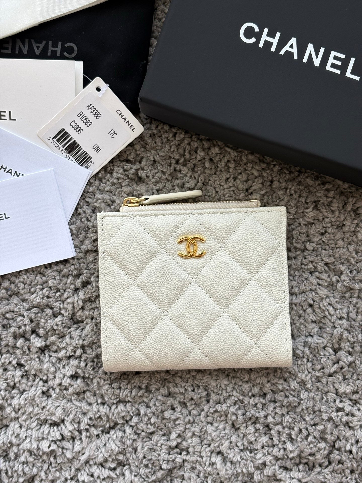 CC 2026 Double Zippered Short Wallet 11cm Leather 102531