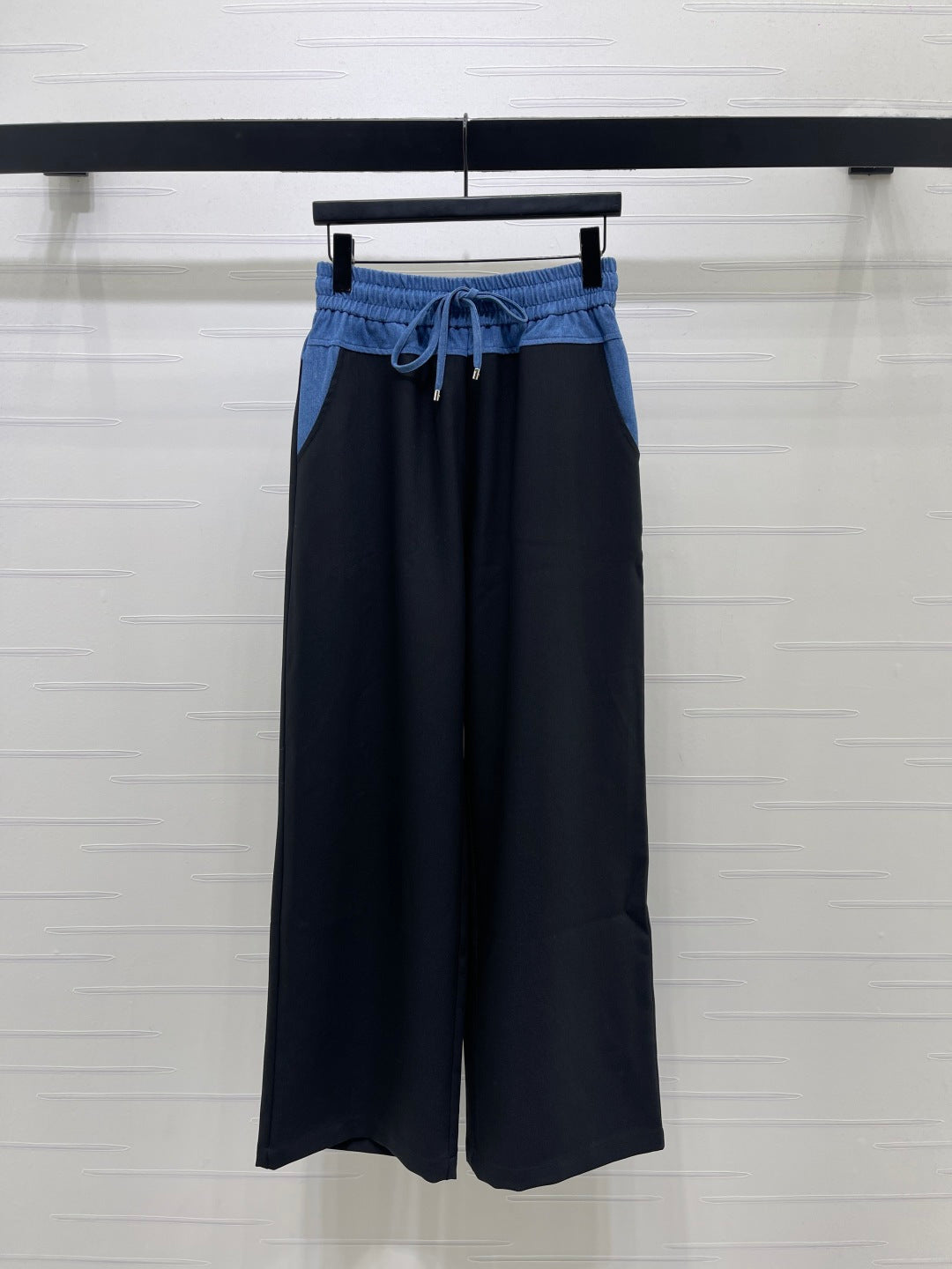 CC 26S Wide-Leg Trousers Denim Waistband Drawstring Polyester 433220