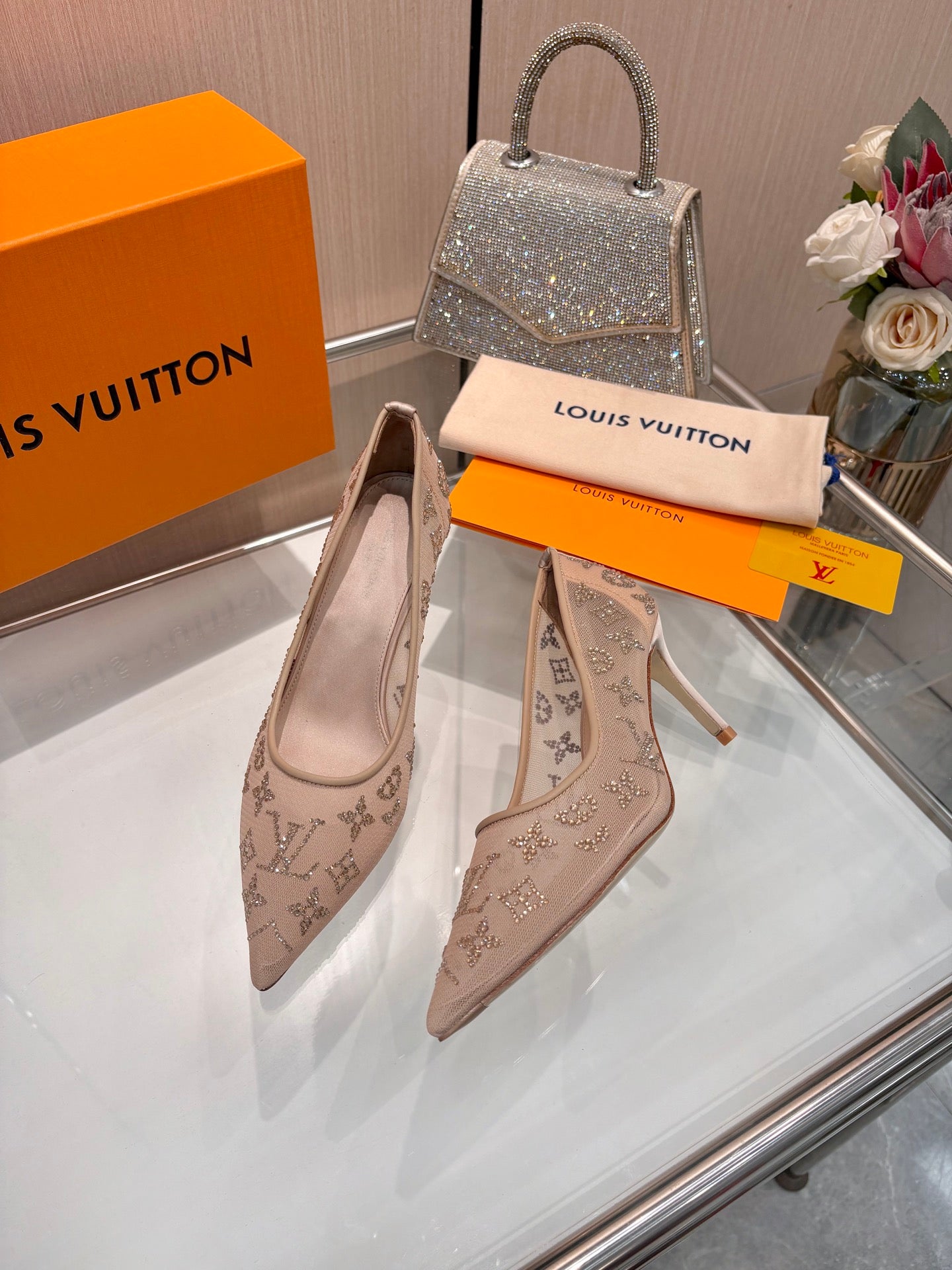 LV Gala 2026 Pumps Monogram Strass Mesh 6.5cm 140725