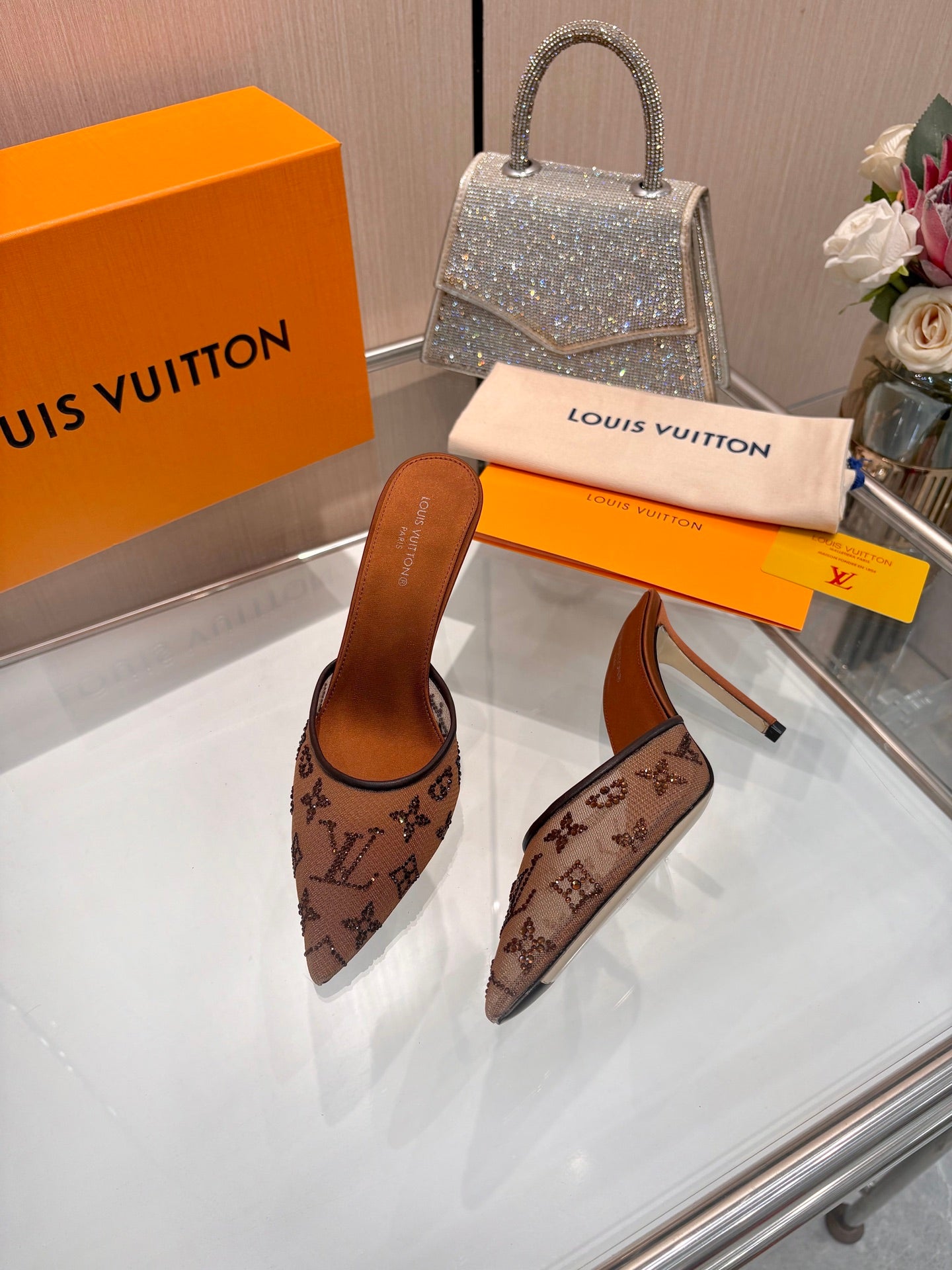 LV 2026 Gala Mule 10cm Mesh 140716