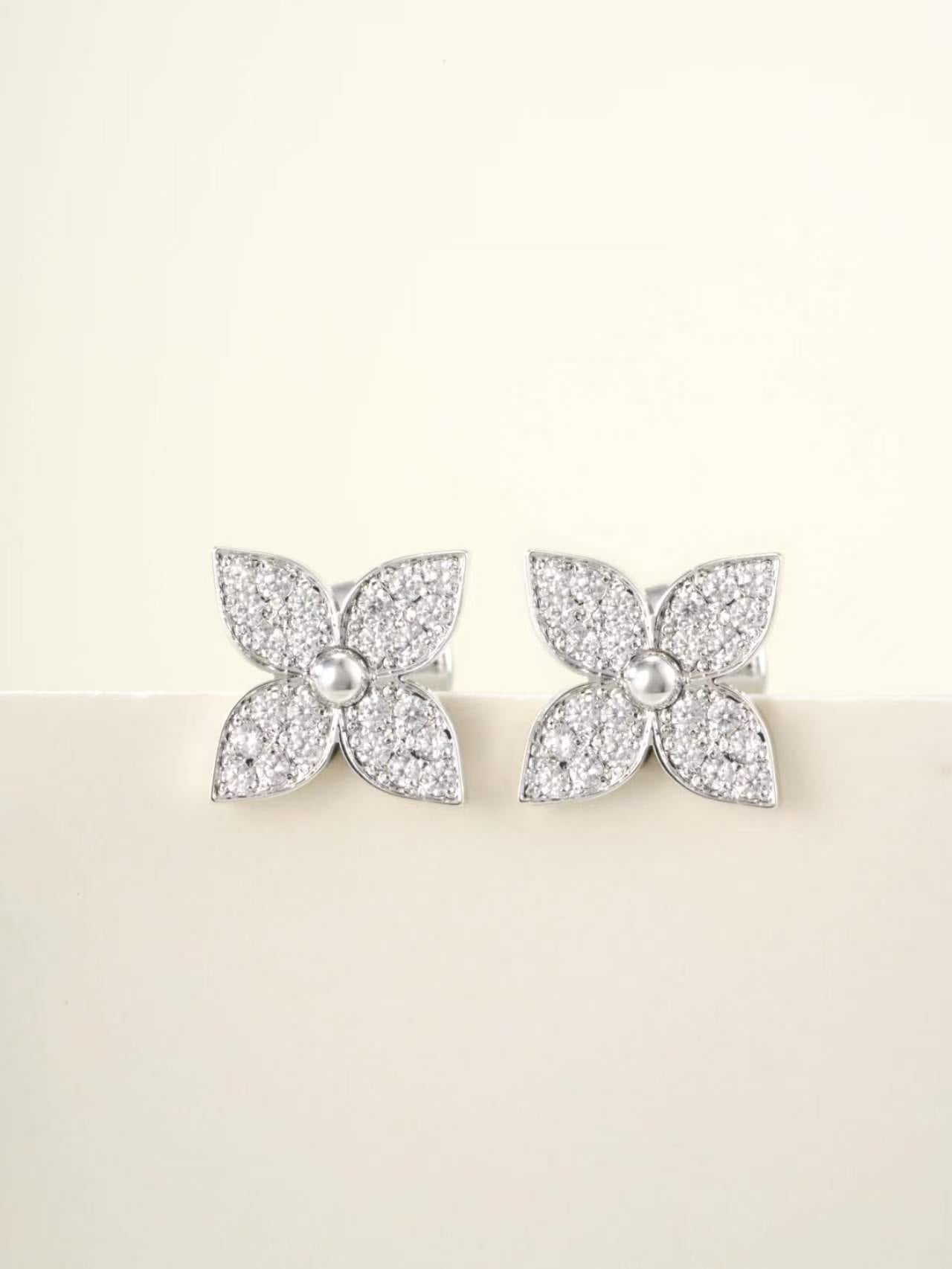 Louis Vuitton Star Blossom Earrings Rhinestones