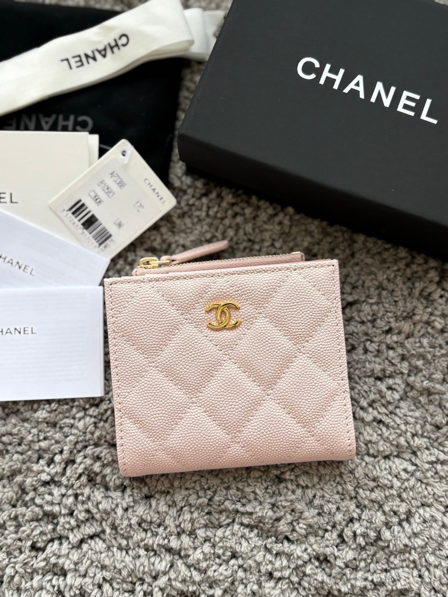 CC 2026 Double Zippered Short Wallet 11cm Leather 102531