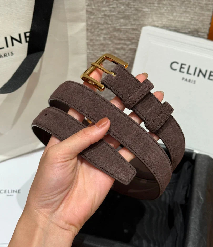 CL 2026 Arc de Triomphe Belt 2.5cm Suede Cowhide