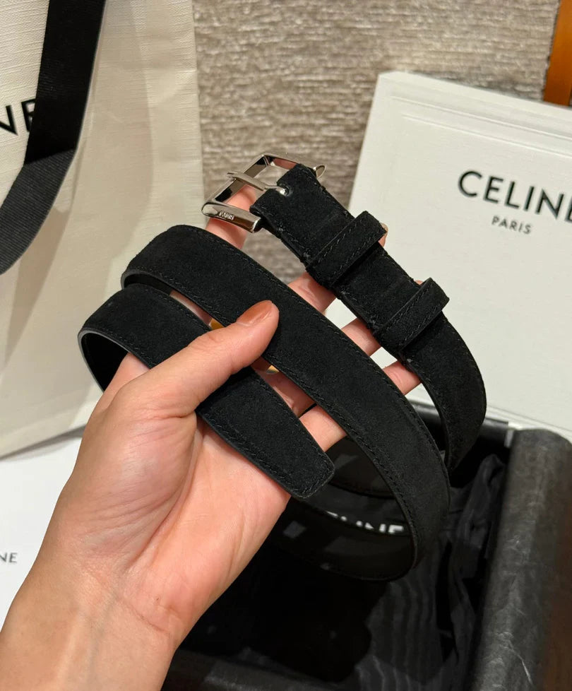 CL 2026 Arc de Triomphe Belt 2.5cm Suede Cowhide