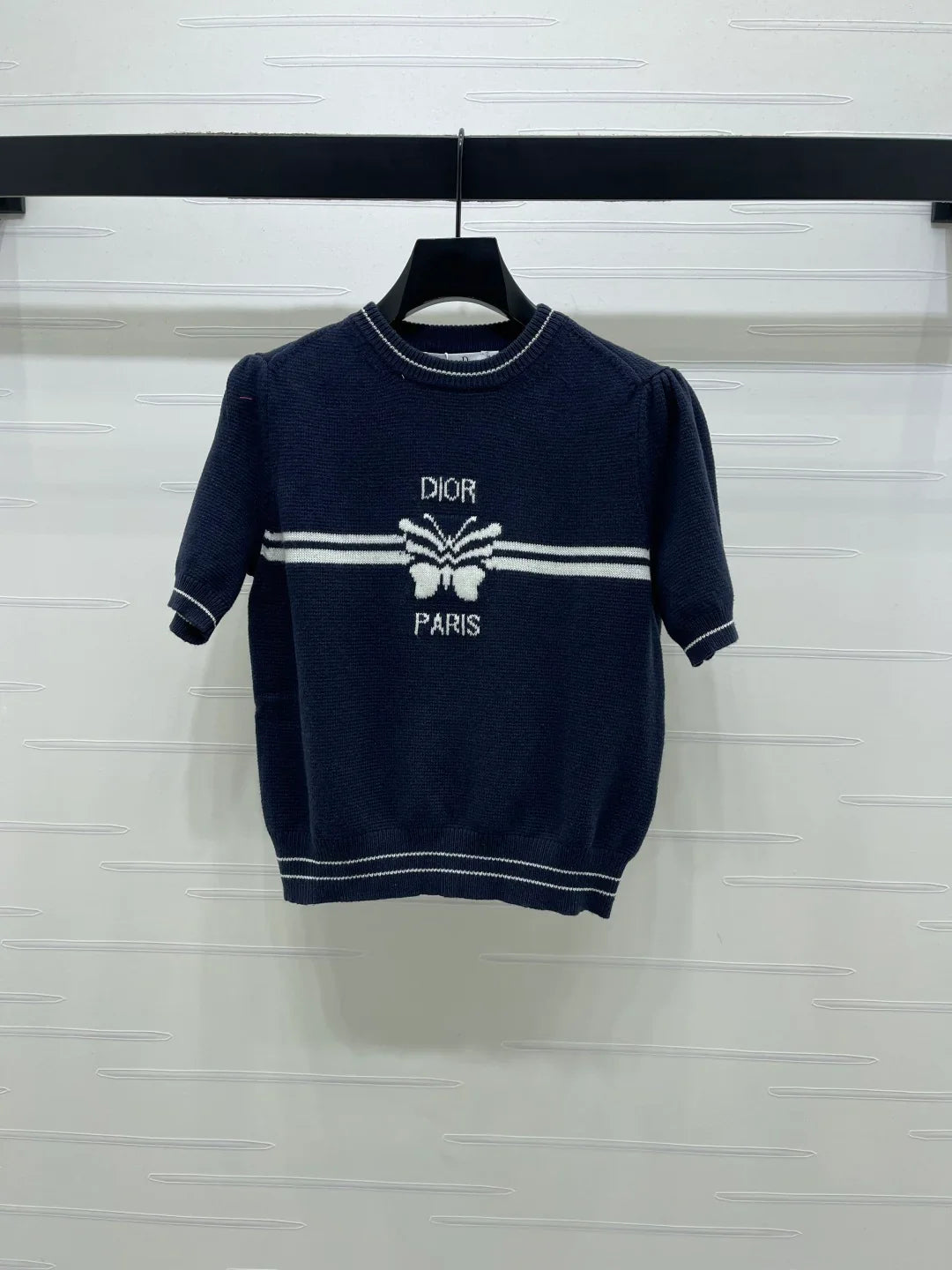 Dior 2026 Bow with Logo Short-Sleeve T-Shirt Wool