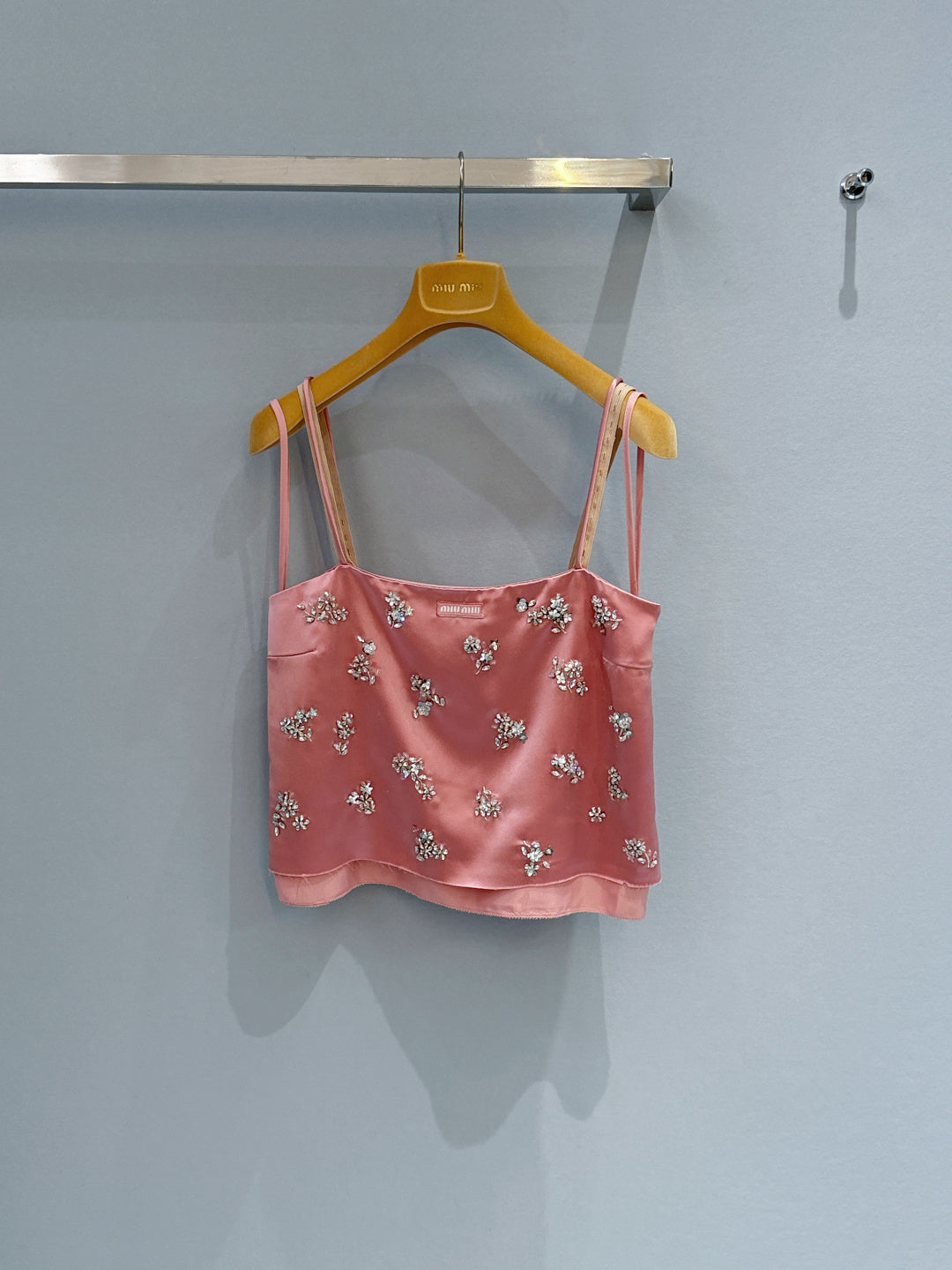 Miu Rhinestone Camisole in YB Acetate Blend