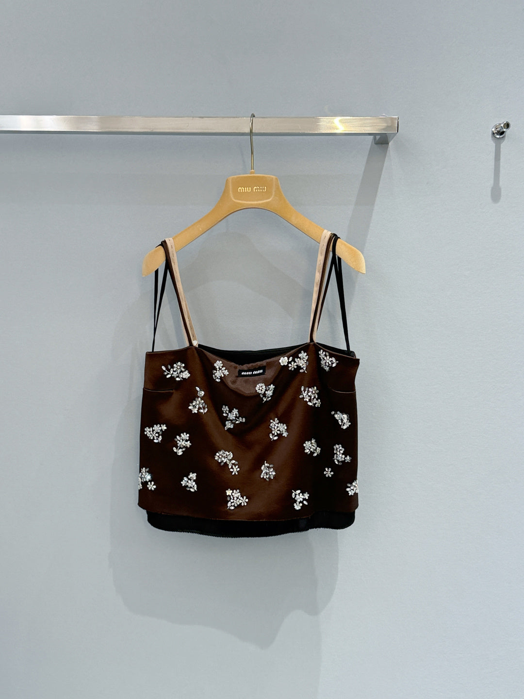 Miu Rhinestone Camisole in YB Acetate Blend