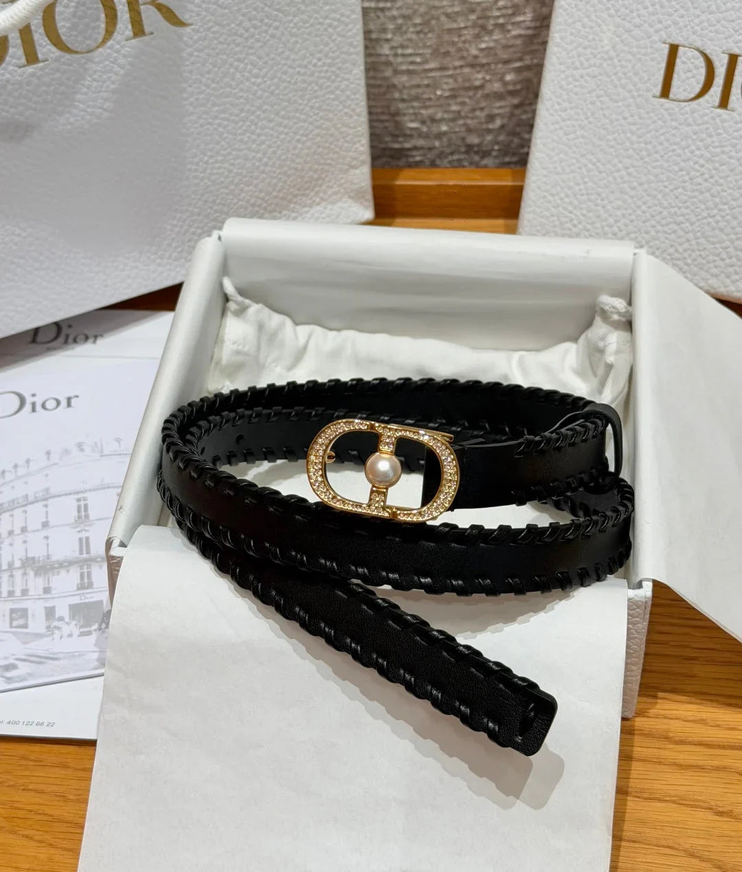 CD 2026 Hand-woven Calfskin Belt 20mm With Braided Rope Trim