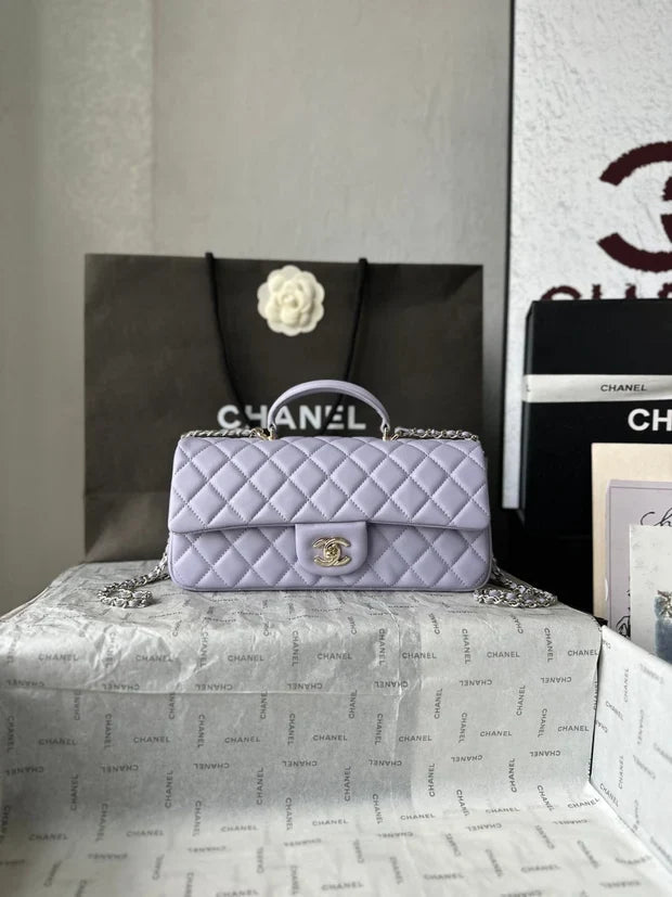 CC 2026 Flap Bag with Top Handle 25cm Lambskin