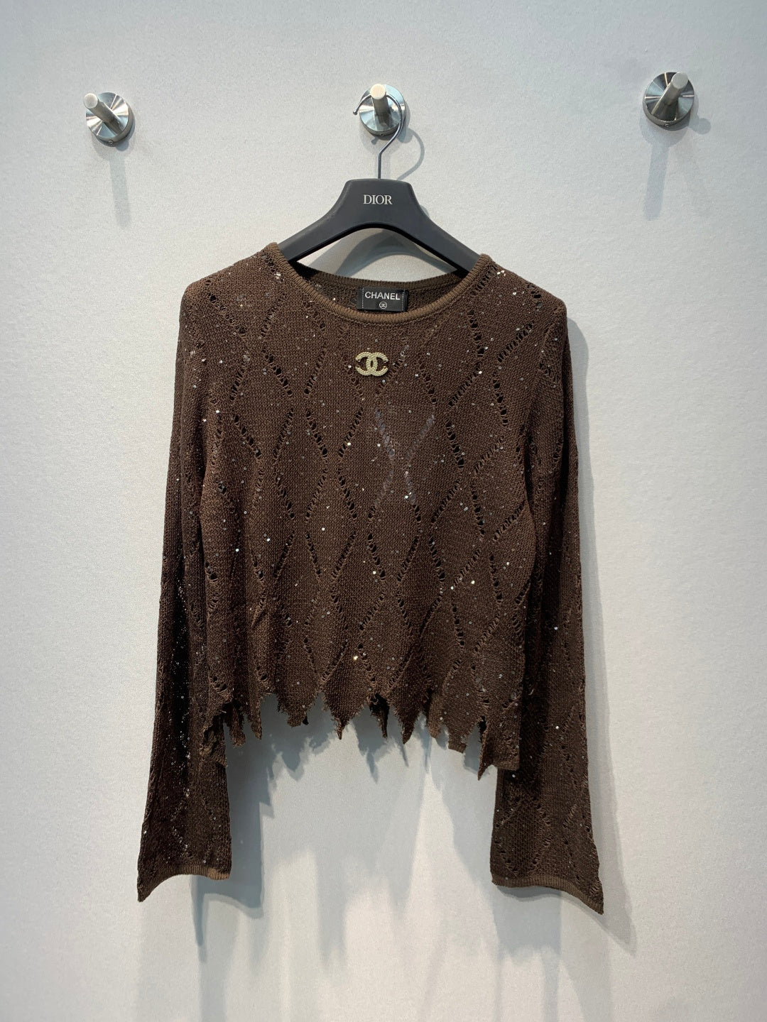CC 26SS Openwork Knit Sweater Wool 416580