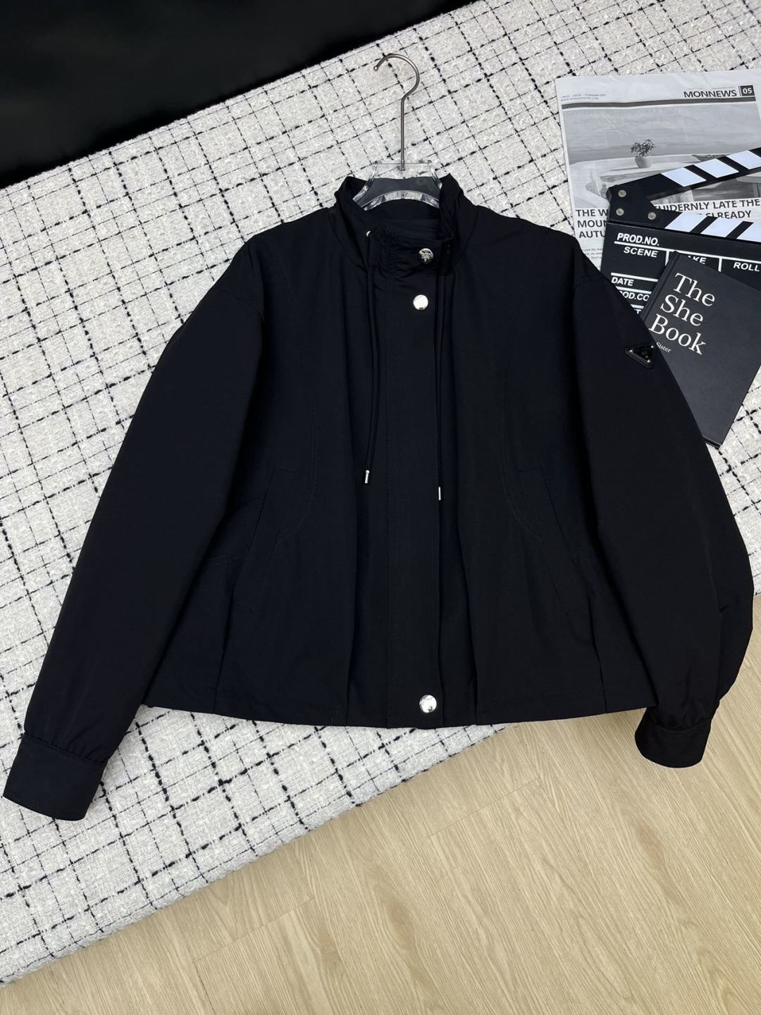 Prad 26S Charcoal Gray Re-Nylon Drawstring Windbreaker Jacket 428116