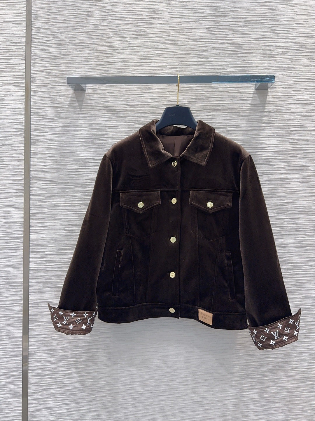 LV 26FW Velvet Jacket Vintage Casual Polyester 436407