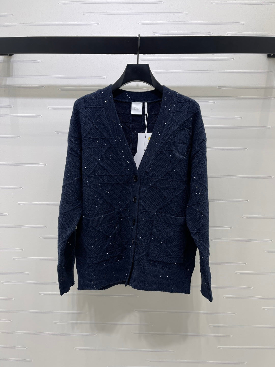 CD 26FW Diamond-Pattern Knit Cardigan Wool 439848