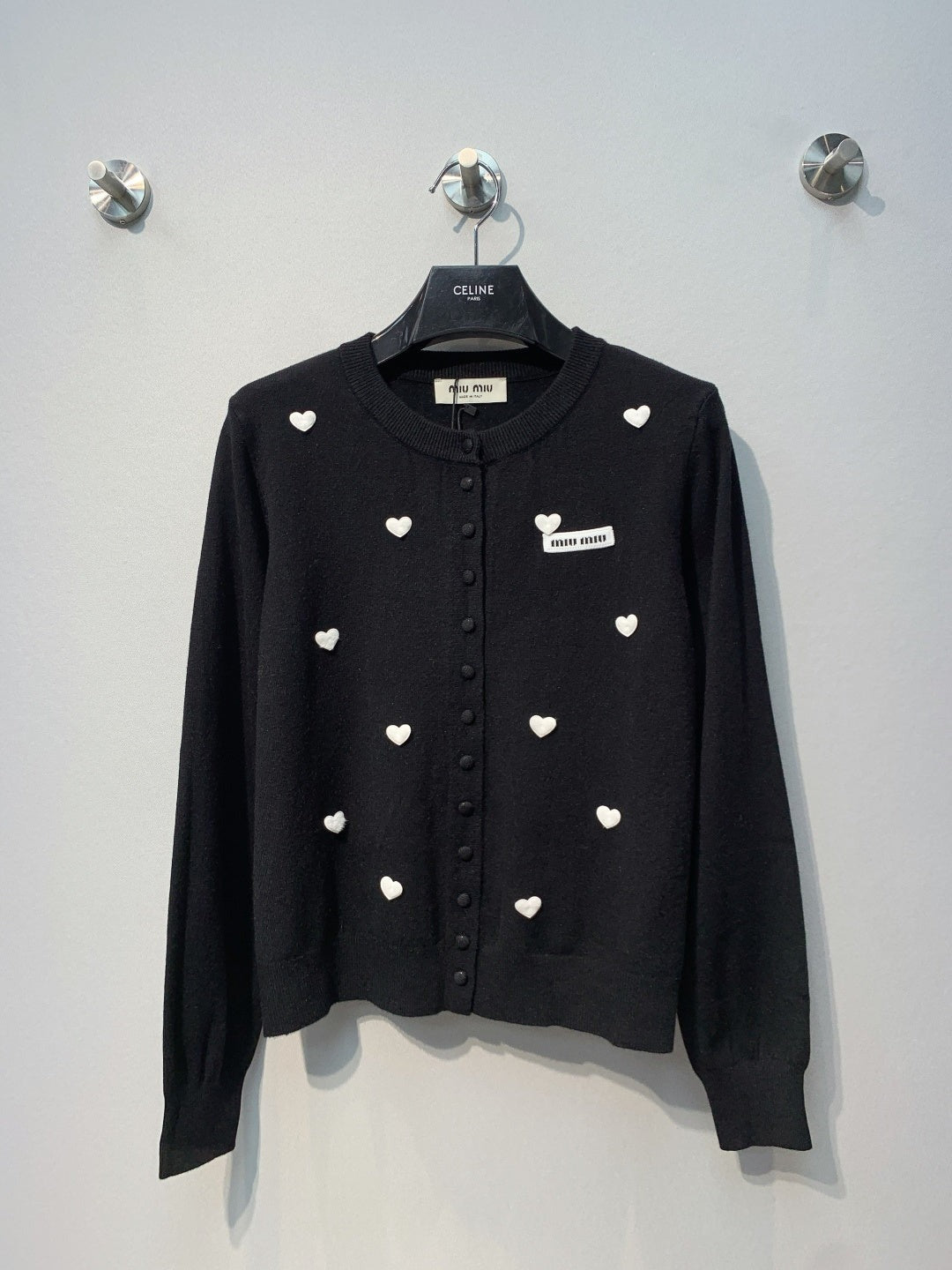 Miu 2026 Heart Motifs Cardigan Wool 421231