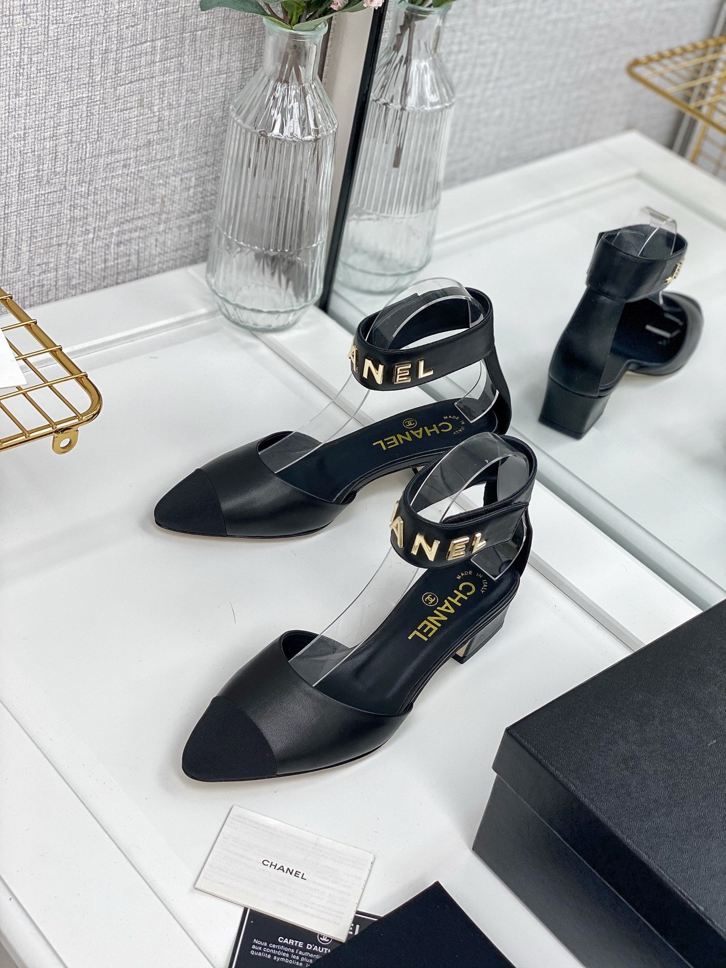 CC 26P D'Orsay Pumps 4CM Grosgrain Cap-Toe Leather 162280