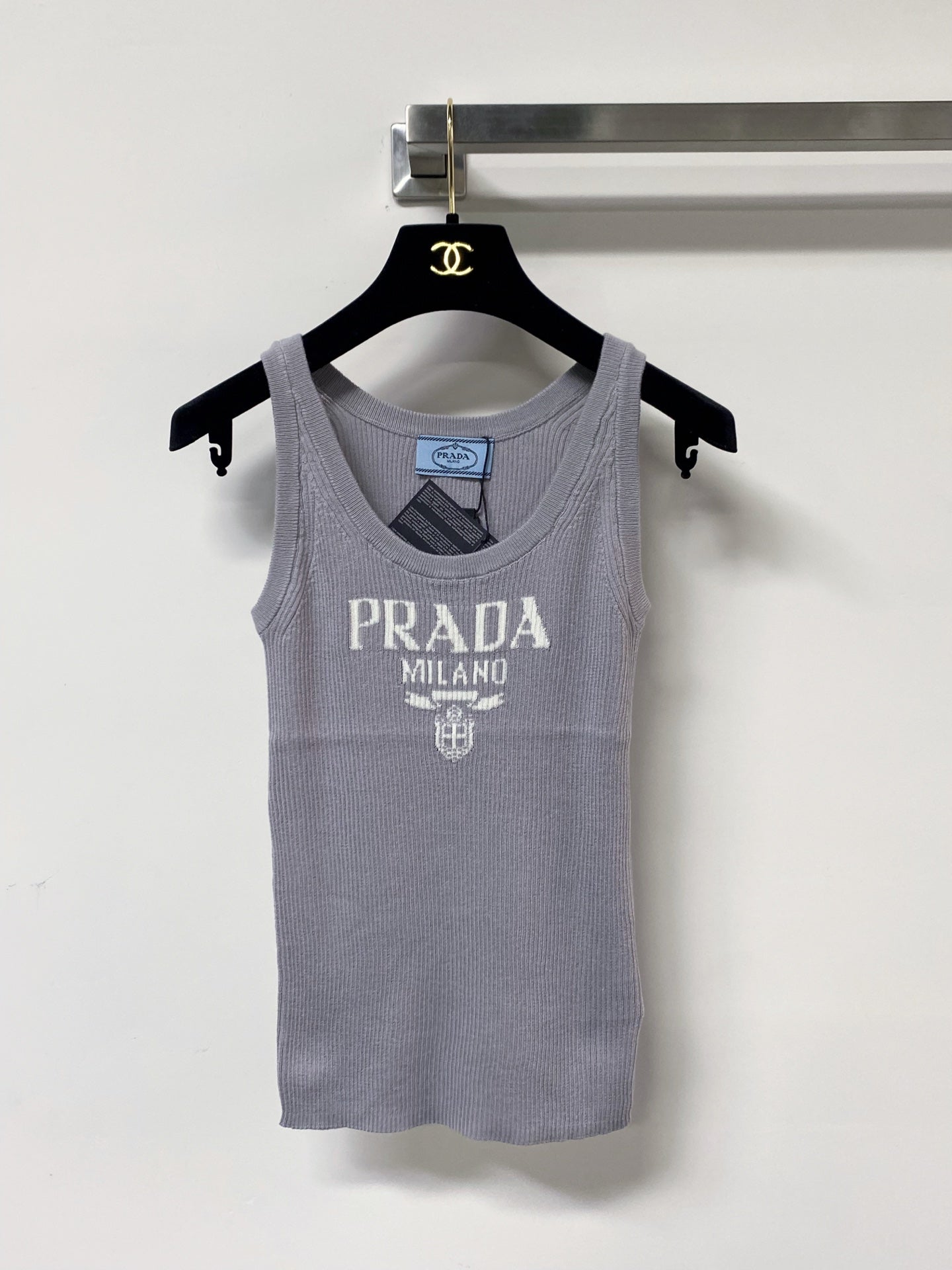 Prada Seven-Color Vest with Logo in Wool