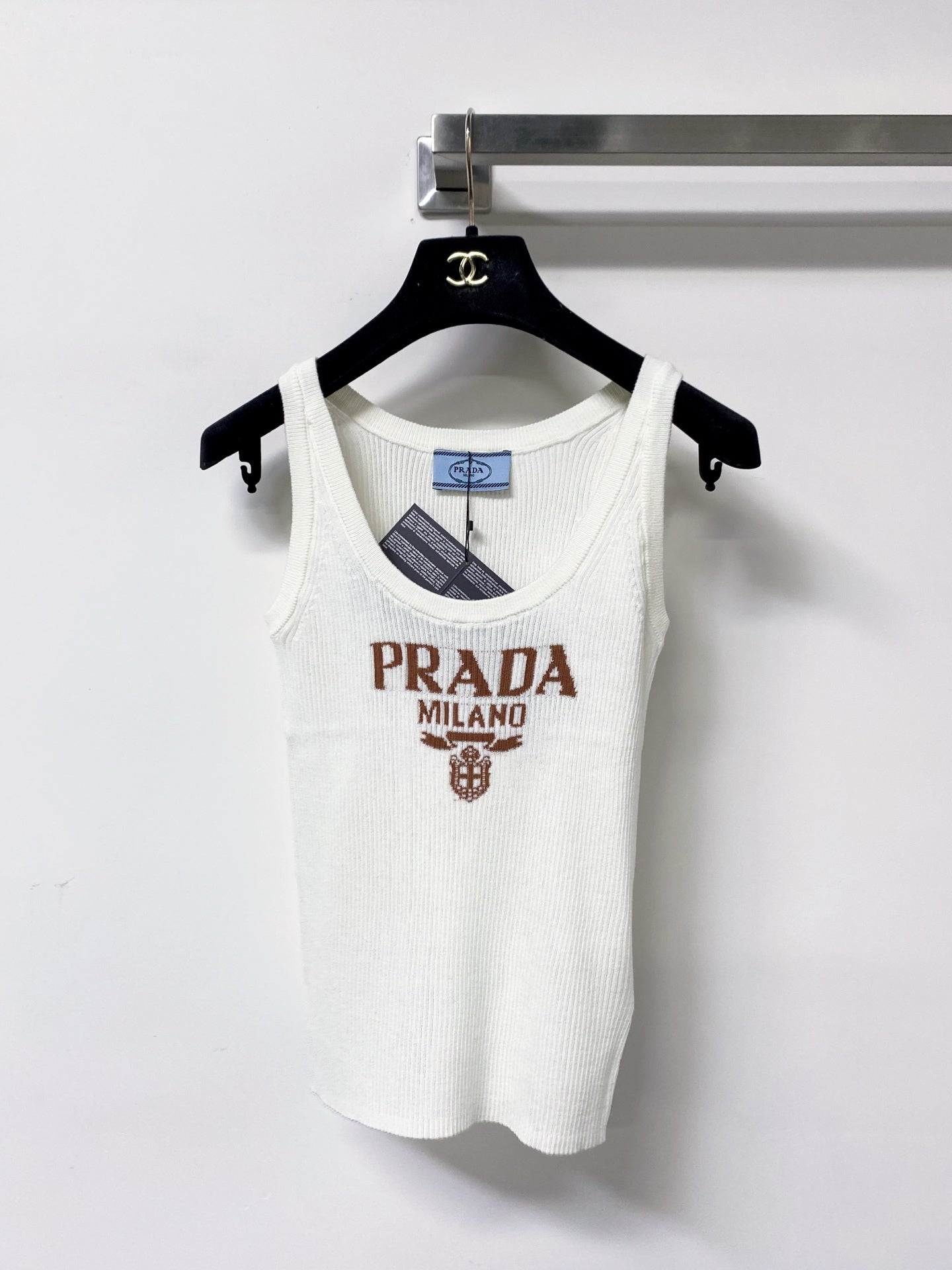 Prada Seven-Color Vest with Logo in Wool
