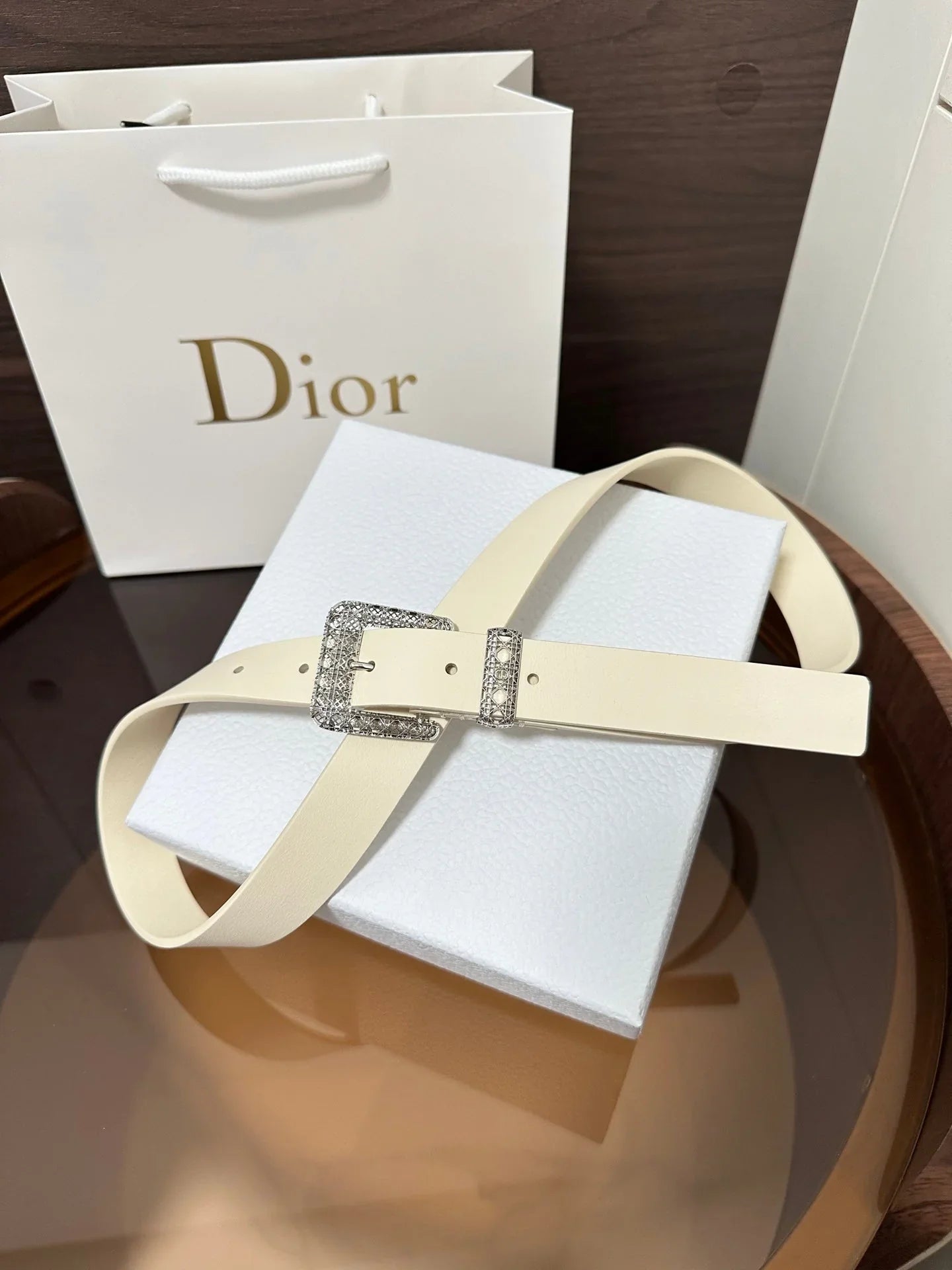 CD 2026 Cannage Belt 2.5cm Smooth Calfskin