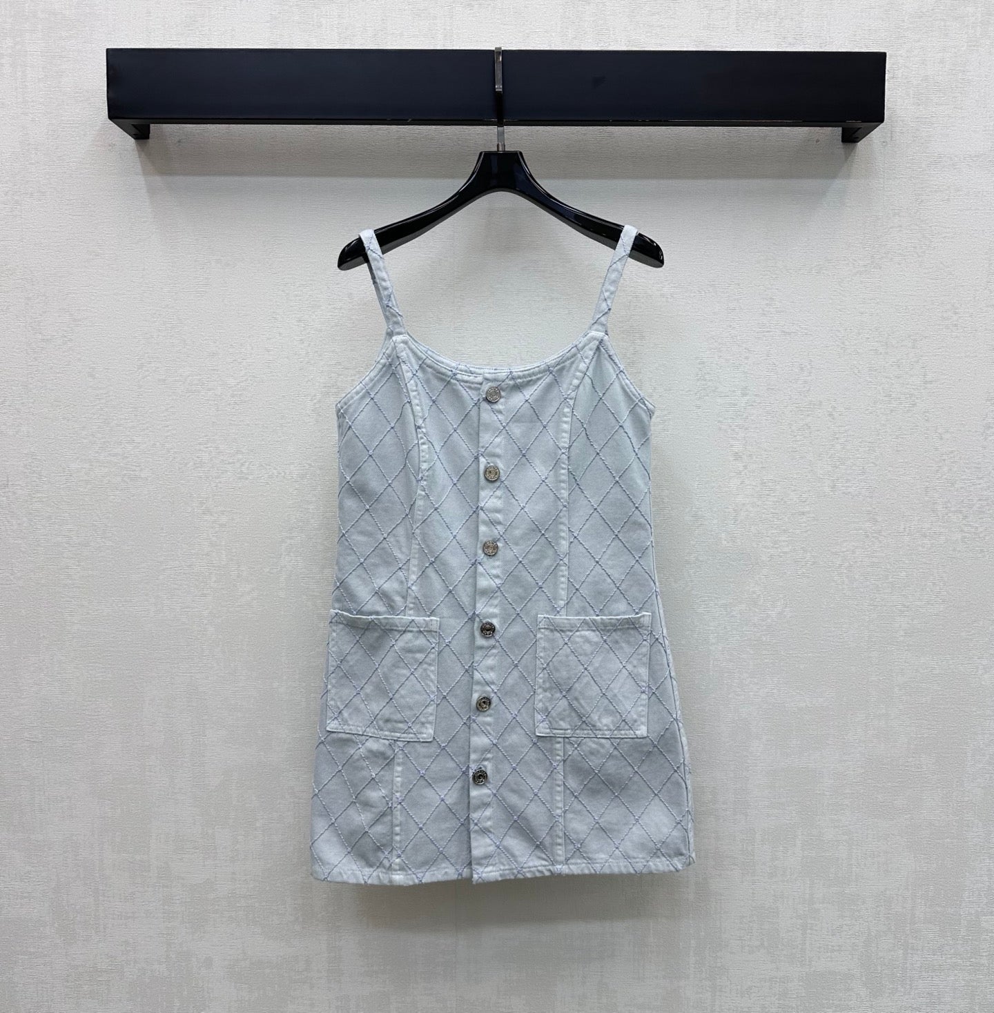 CC 26 Diamond Pattern Denim Dress in Cotton