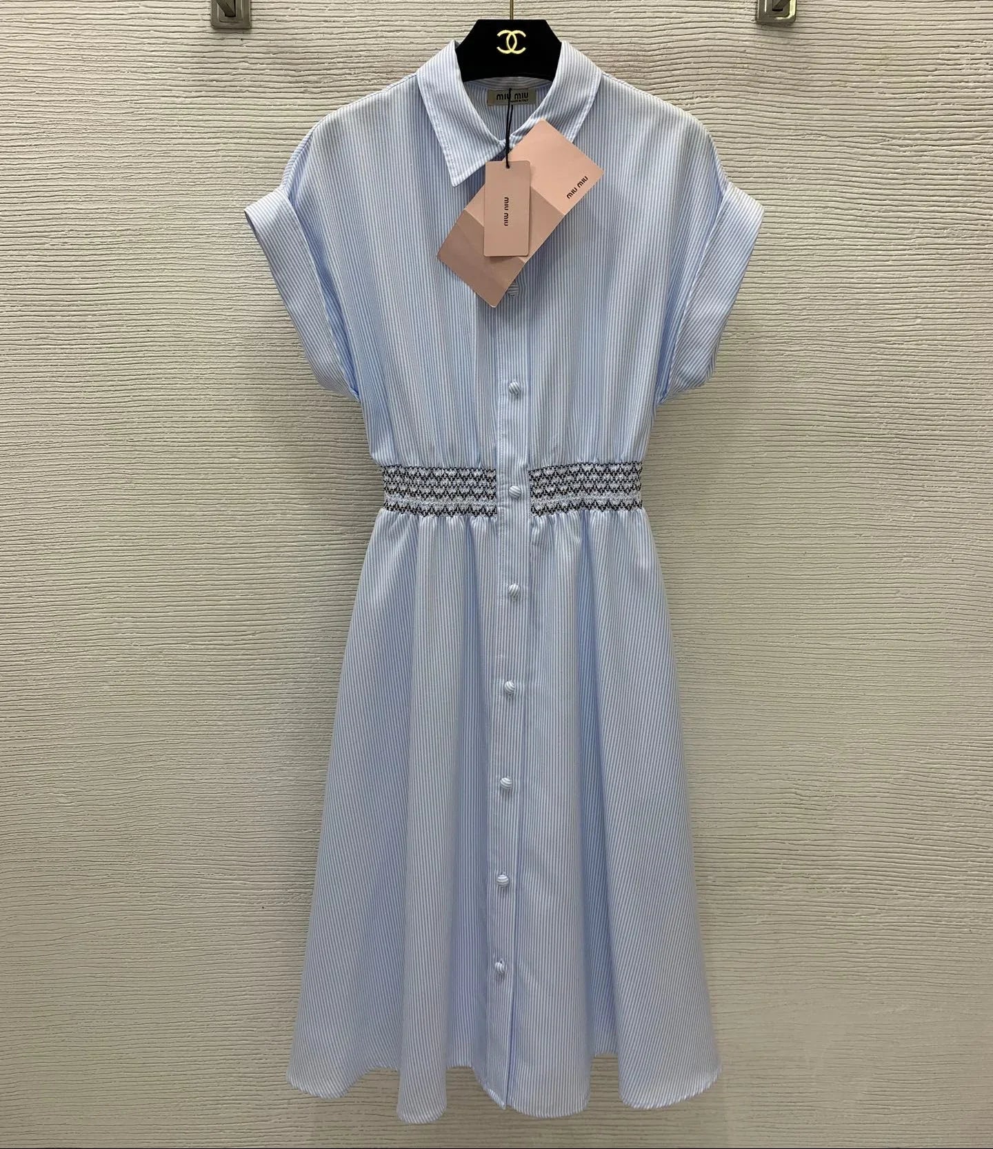 Miu 2026 Striped Dress Cotton 402676